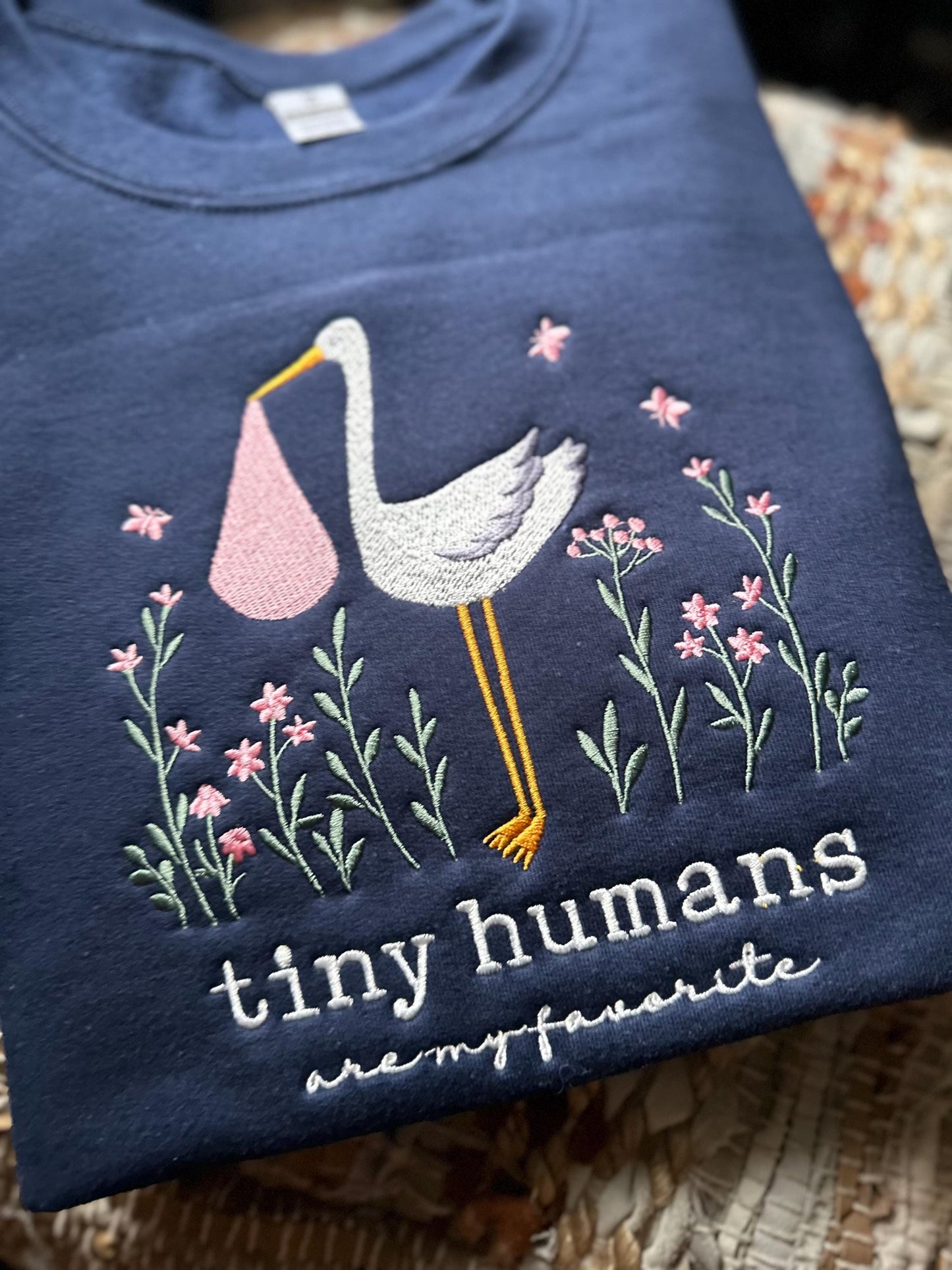 Embroidered Stork NICU nurse sweatshirt - Baby nurse sweatshirt - mother baby nurse crewneck - nursery nurse gift