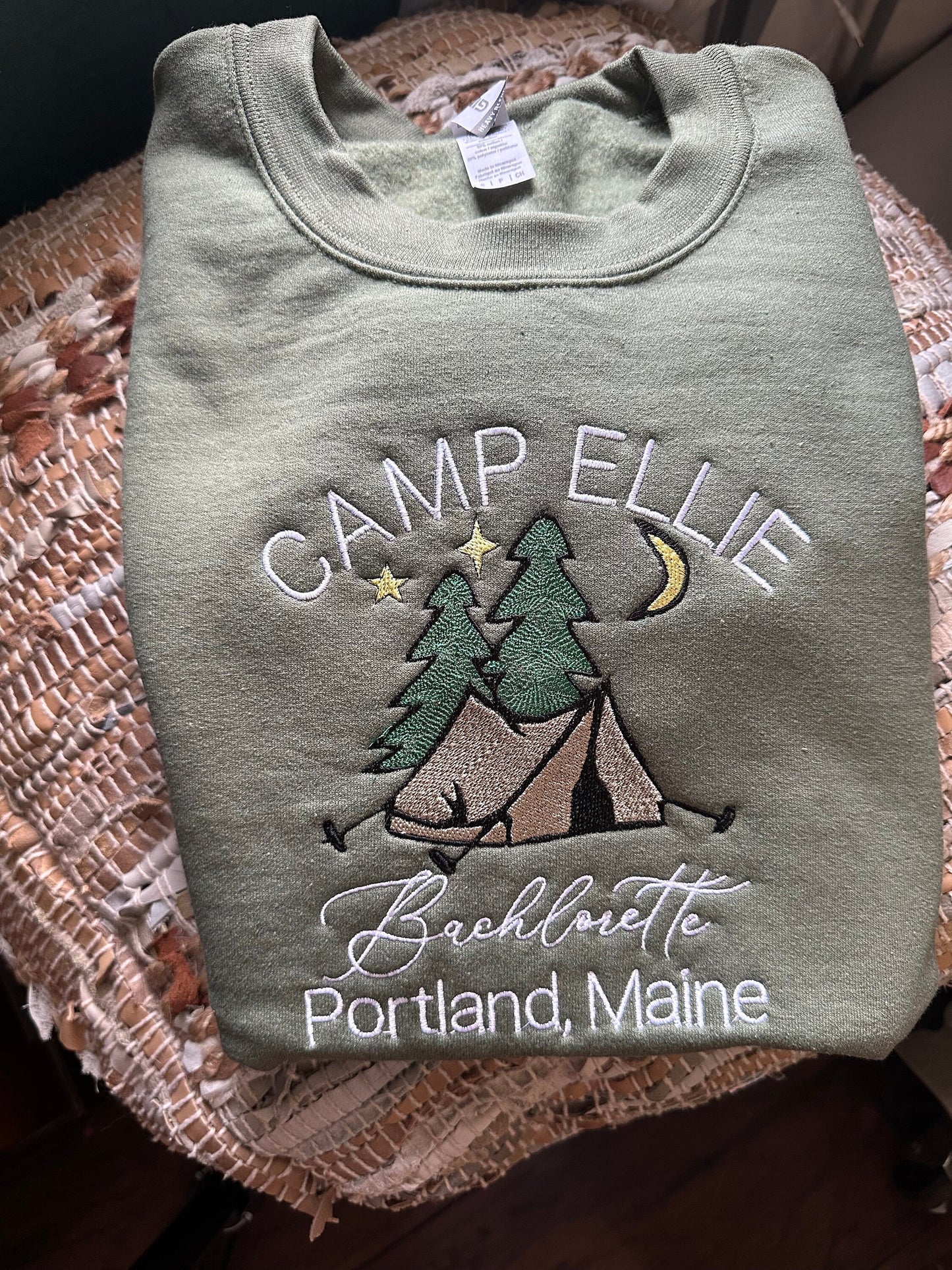 Embroidered Camp Bride sweatshirt - custom Camp Bachlorette sweatshirt - Bride gift - Camping bachlorette - wedding party sweatshirt