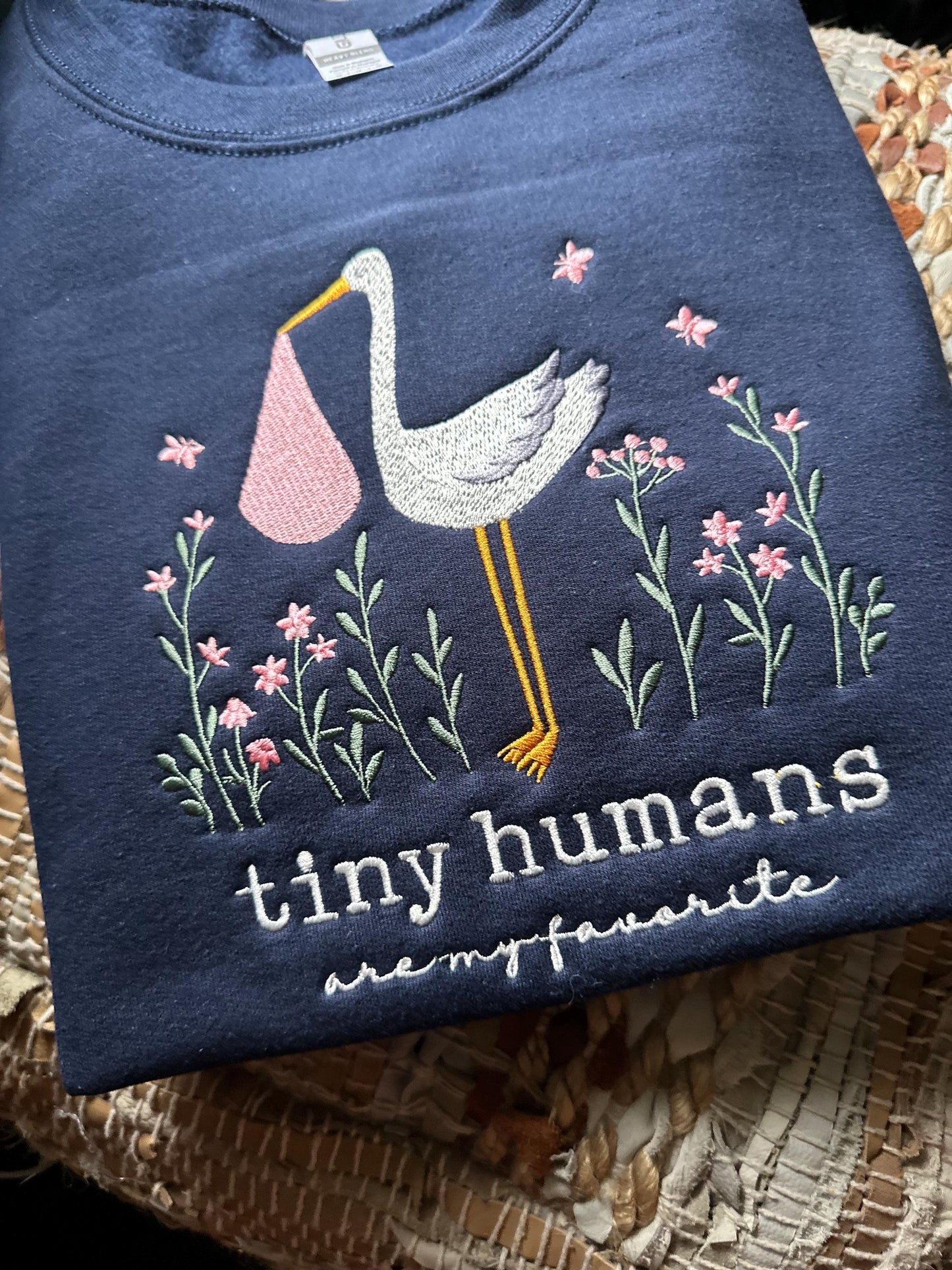 Embroidered Stork NICU nurse sweatshirt - Baby nurse sweatshirt - mother baby nurse crewneck - nursery nurse gift