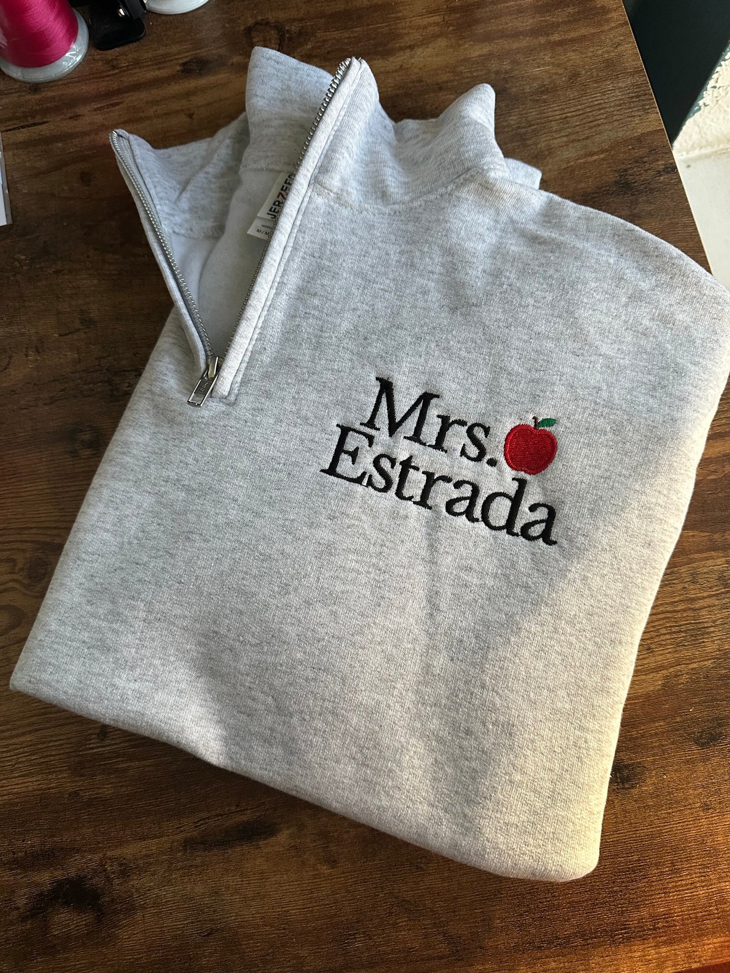 Custom Embroidered Teacher quarter zip teacher pullover teacher appreciation gifts personalized teacher quarter zip teacher zip up sweater