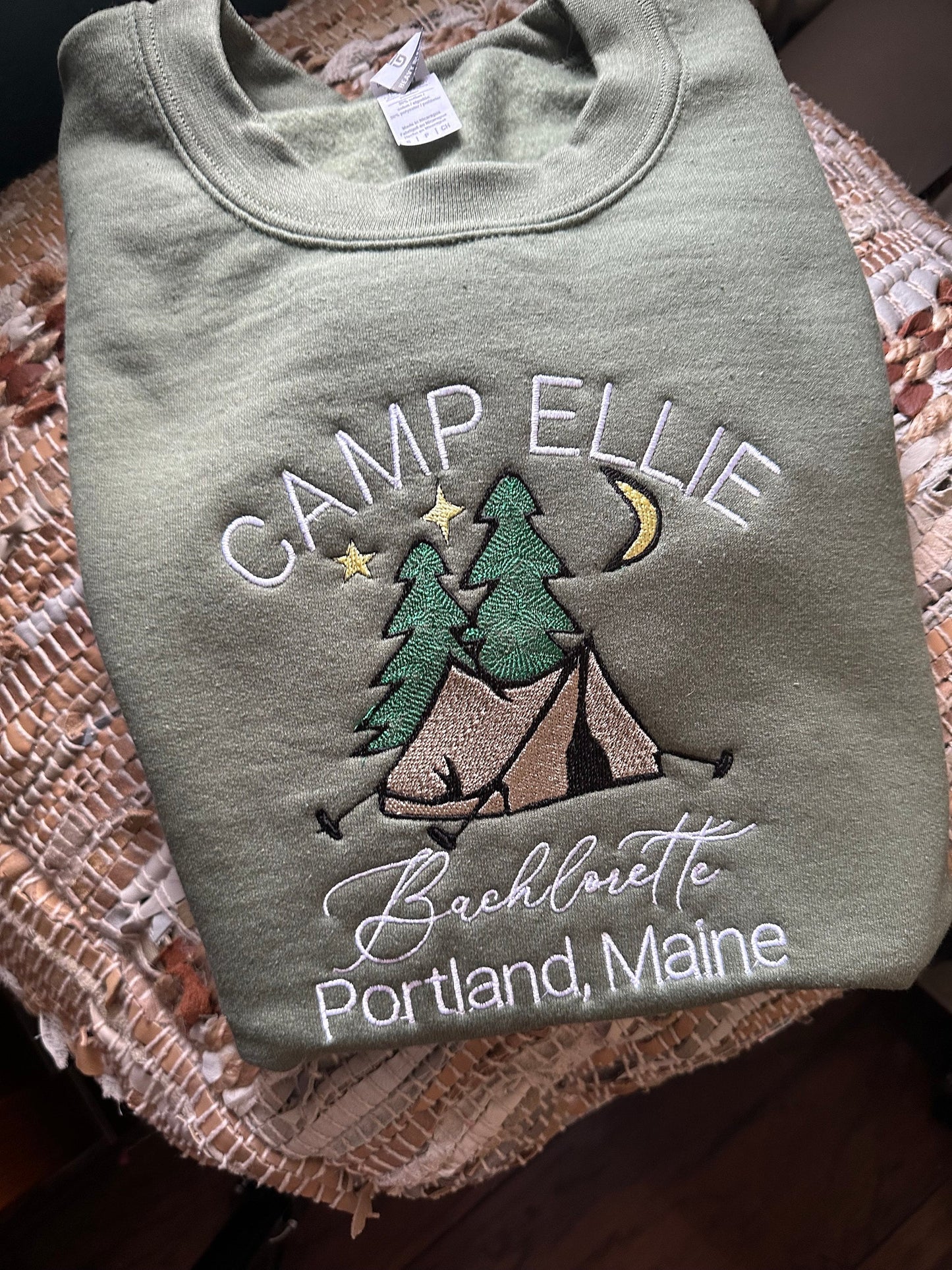 Embroidered Camp Bride sweatshirt - custom Camp Bachlorette sweatshirt - Bride gift - Camping bachlorette - wedding party sweatshirt