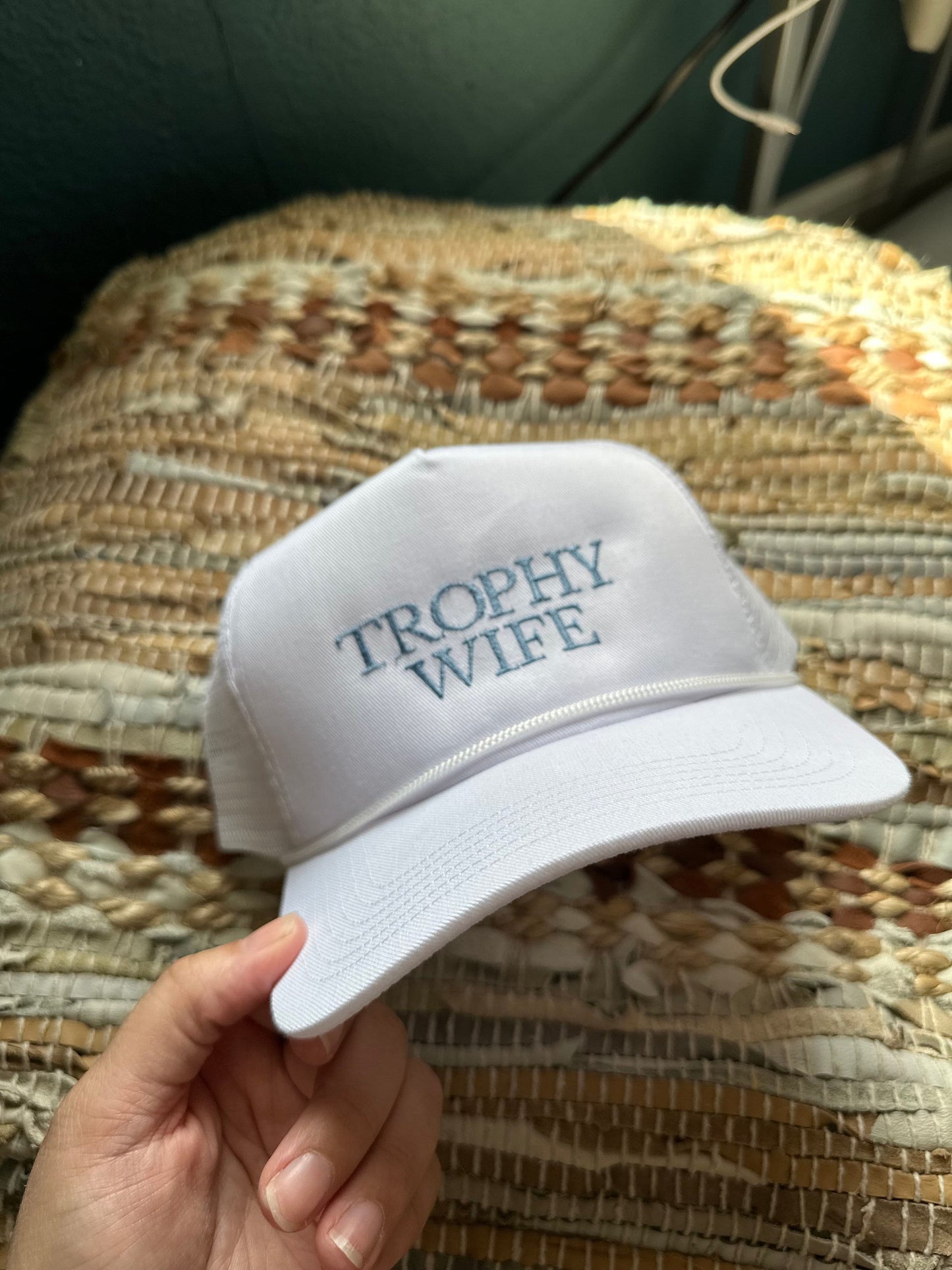 Embroidered trophy wife Trucker Hat - engagement gift - bachelorette hat - bachelorette party gift - bridal show hat - rehearsal hat