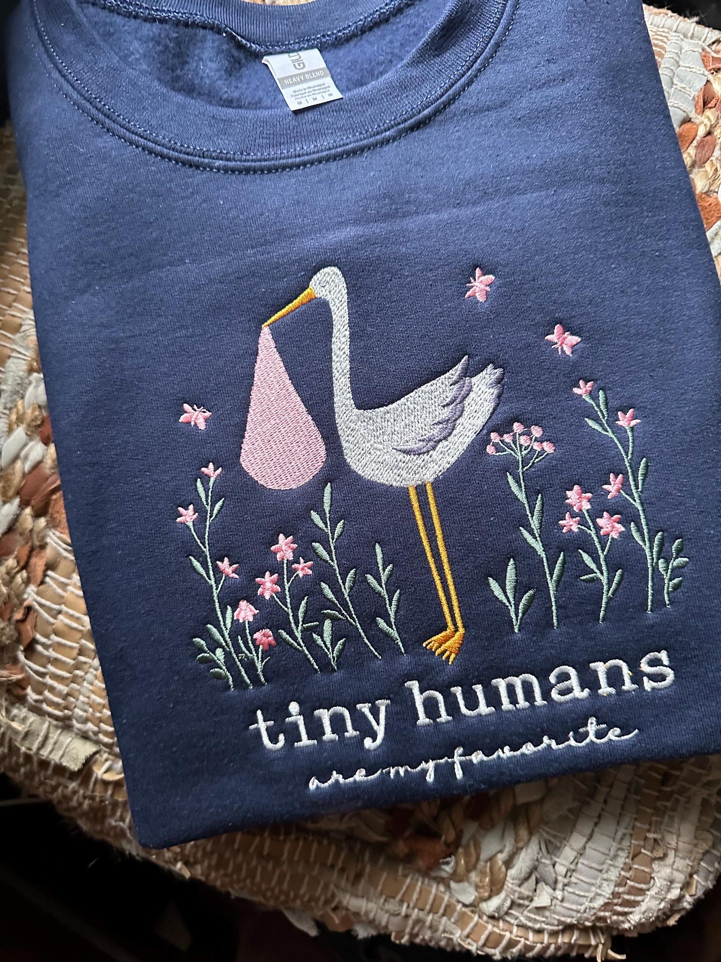 Embroidered Stork NICU nurse sweatshirt - Baby nurse sweatshirt - mother baby nurse crewneck - nursery nurse gift
