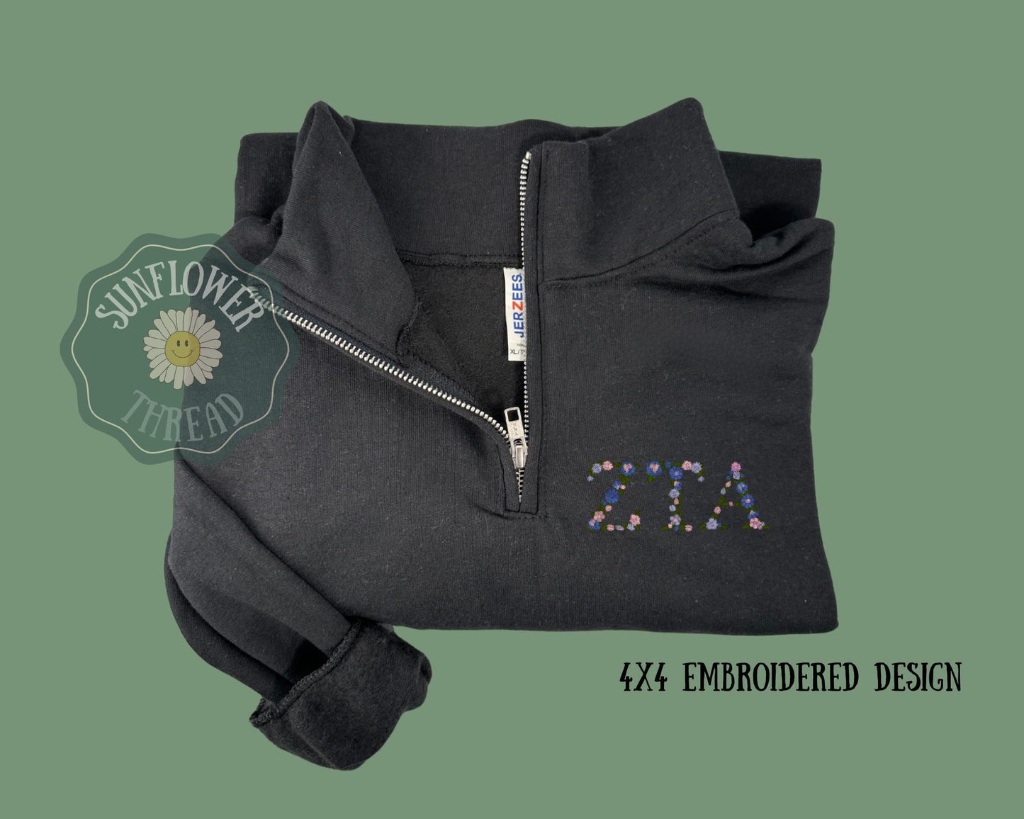 Embroidered Zeta Tau Alpha Crest sweatshirt - ZTA wear - Sorority Sweatshirt - Big/Little Gift - Sorority Greek Licensed Merch - ZTA Crest