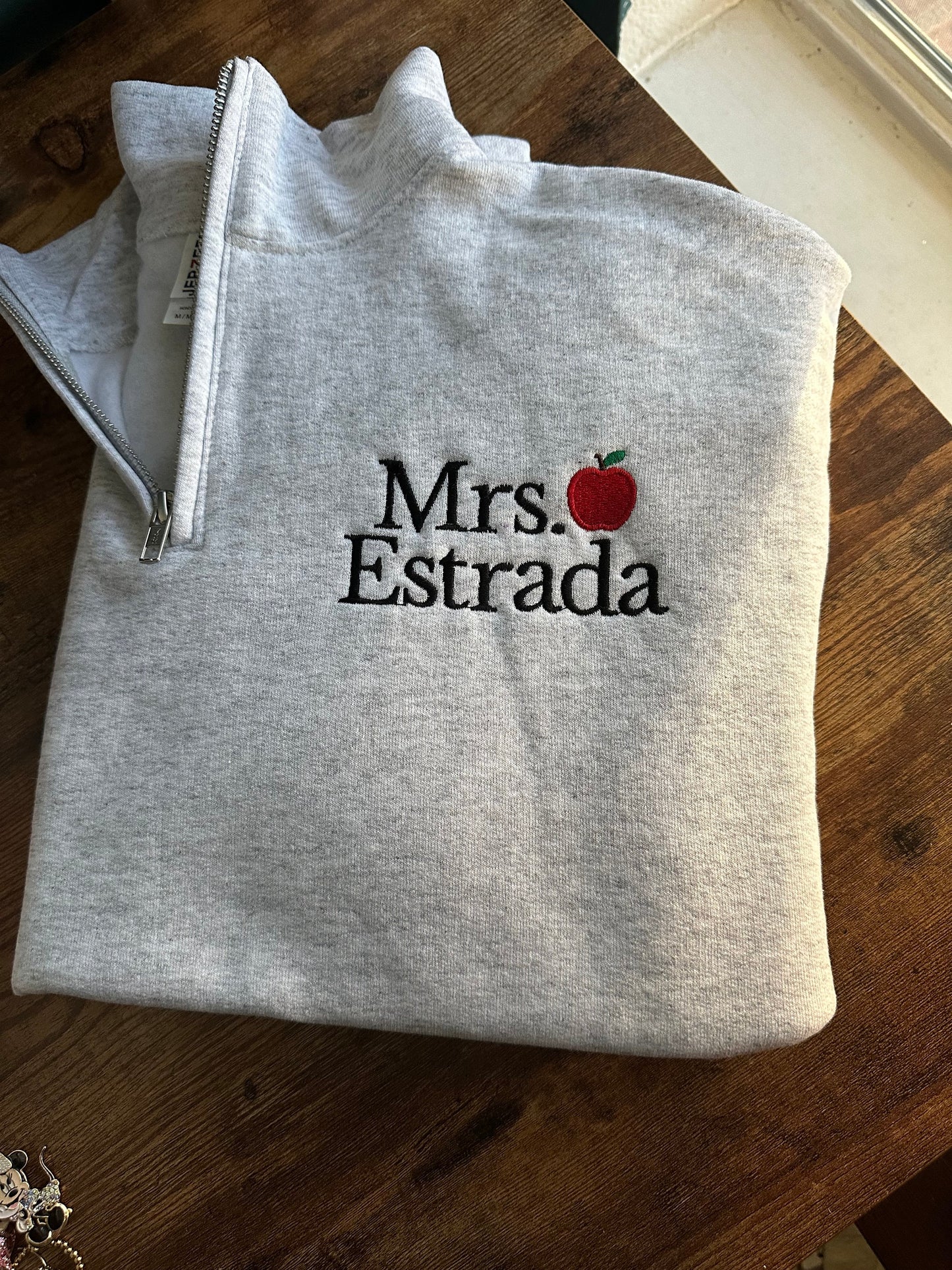 Custom Embroidered Teacher quarter zip teacher pullover teacher appreciation gifts personalized teacher quarter zip teacher zip up sweater