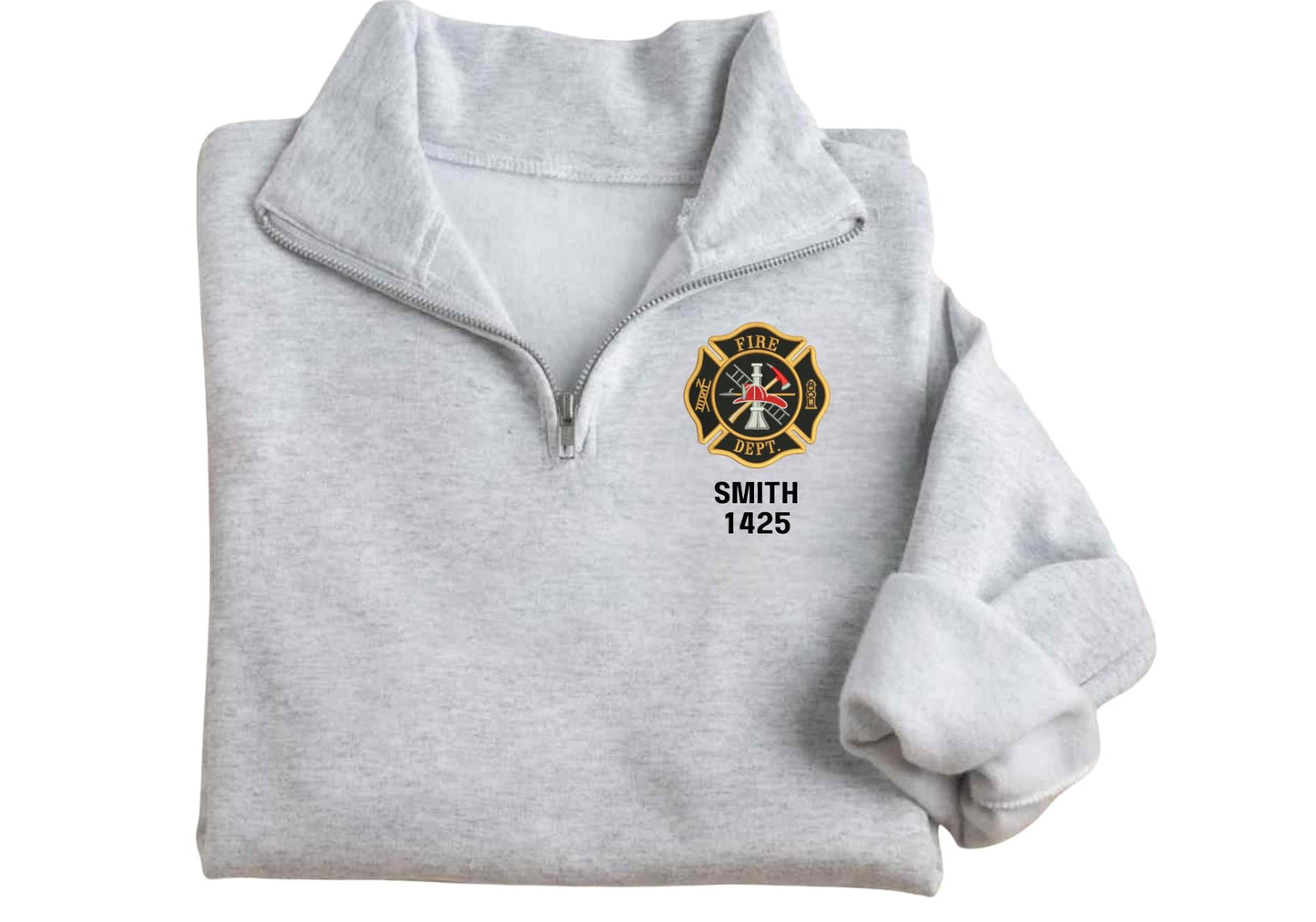 Custom Embroidered Firefighter wife quarter zip pullover firewife jacket, personalized firefighter wife quarter zip, firefighter girlfriend