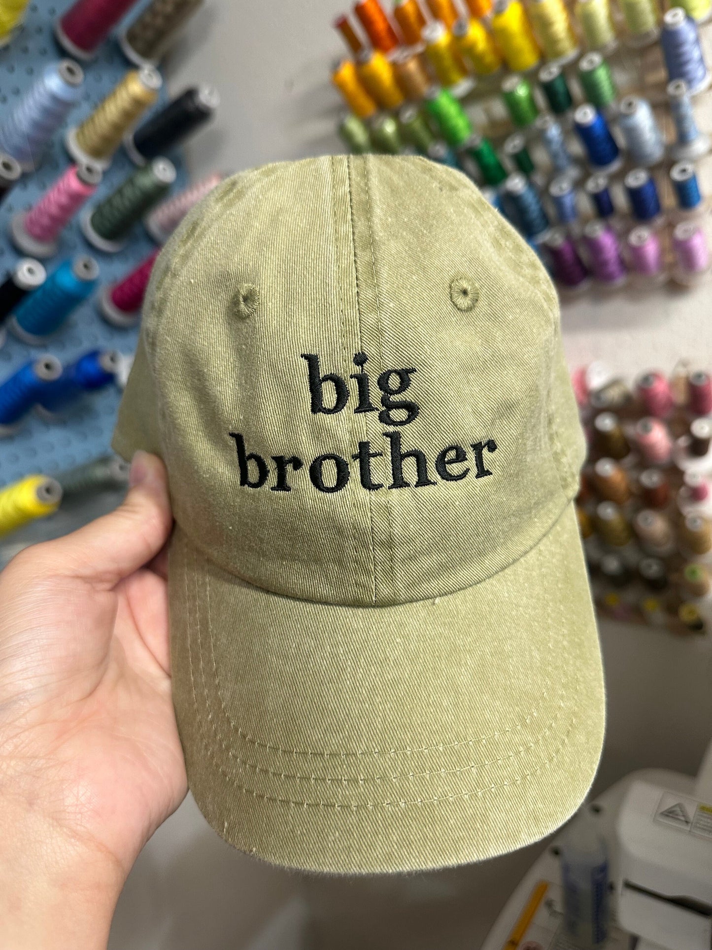 Big brother hat -boy baseball cap - pigment dyed baseball cap - toddler hat- embroidered big brother hat - pregnancy announcement hat