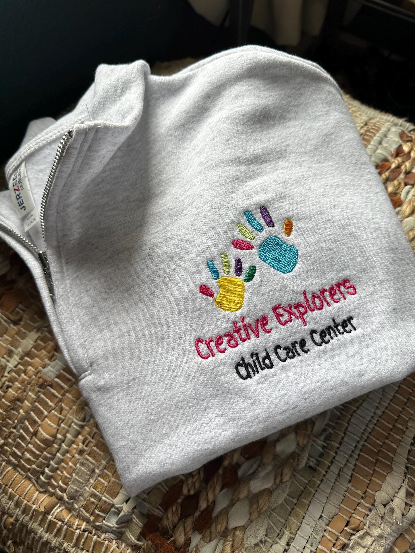 Custom Embroidered Logo quartep zip - Small Business Jacket - Logo jacket - personalized quarter zip jacket - Logo Wear
