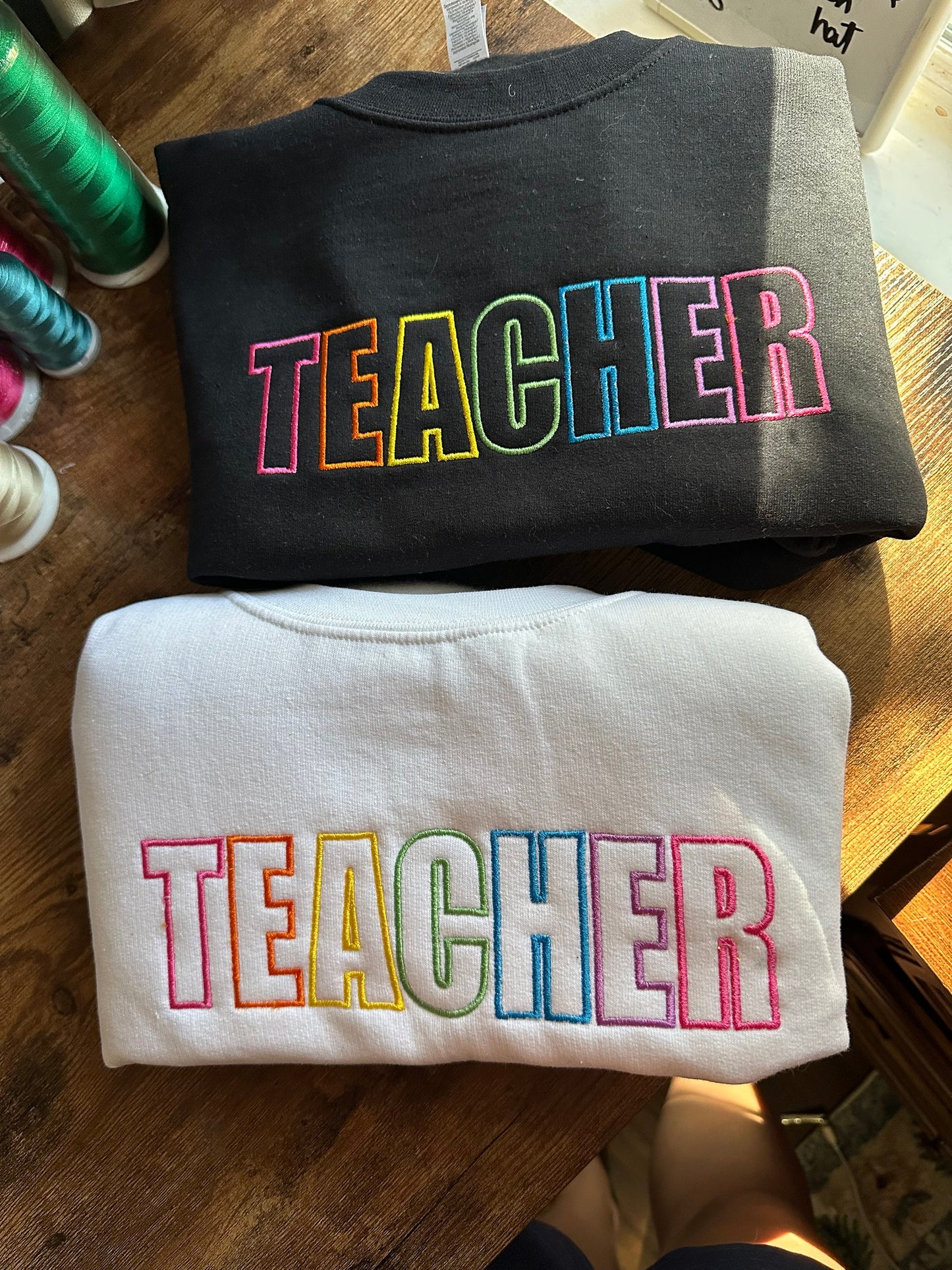 Embroidered 90s Vibe Teacher Sweatshirt - Embroidered Teacher Sweatshirt - Teacher Gift - Student Teacher Sweatshirt - DayCare Sweatshirt