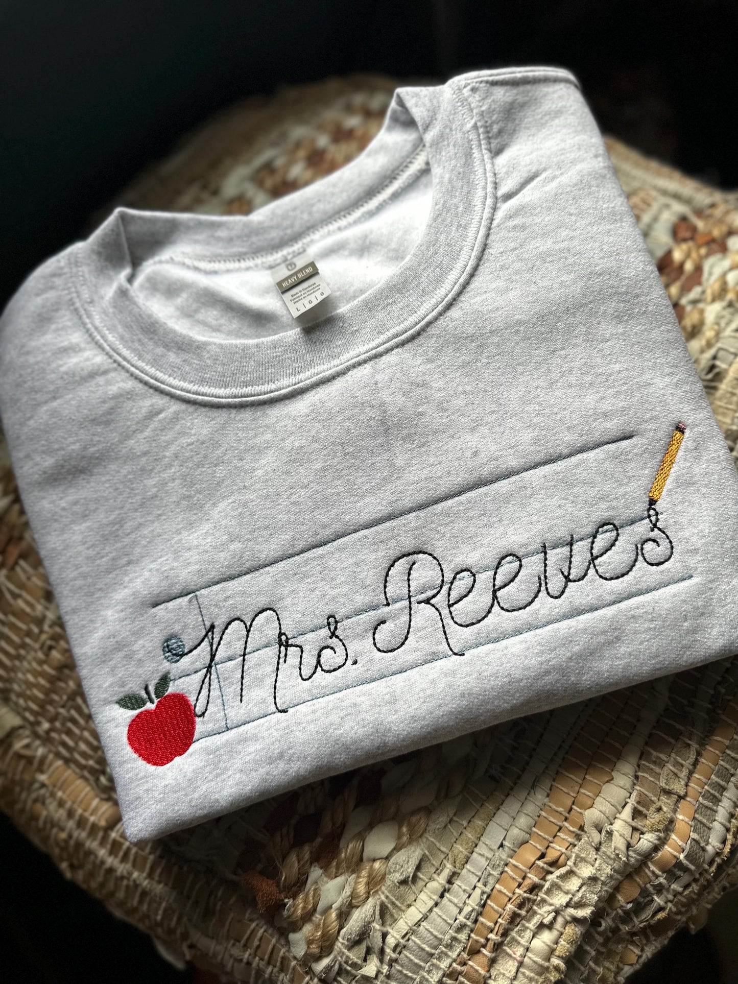 Embroidered 90s Vibe Teacher Sweatshirt - Embroidered Teacher Sweatshirt - Teacher Gift - Student Teacher Sweatshirt - DayCare Sweatshirt