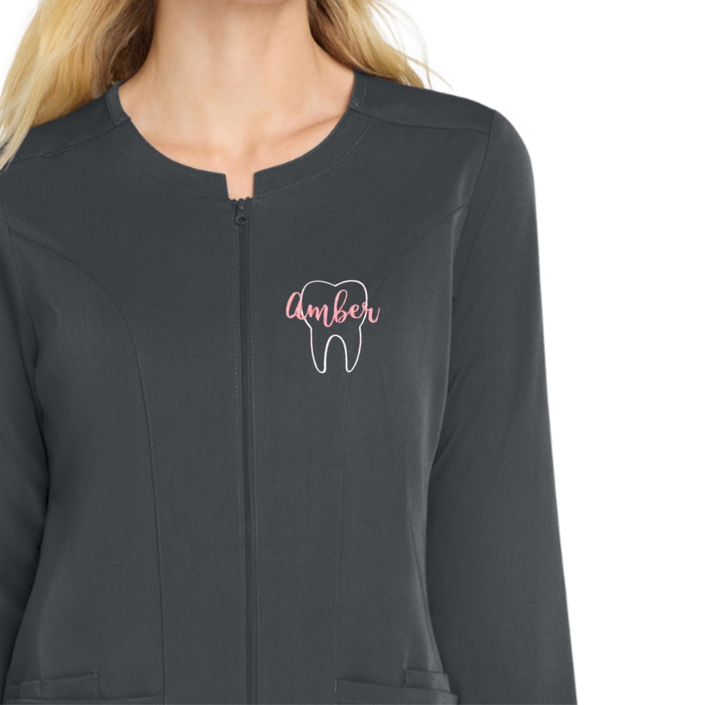 Custom Embroidered Dental Assistant Wink scrub jacket - RDS Scrub Jacket- Personalized Dental jacket gift - New Dental Grad Gift
