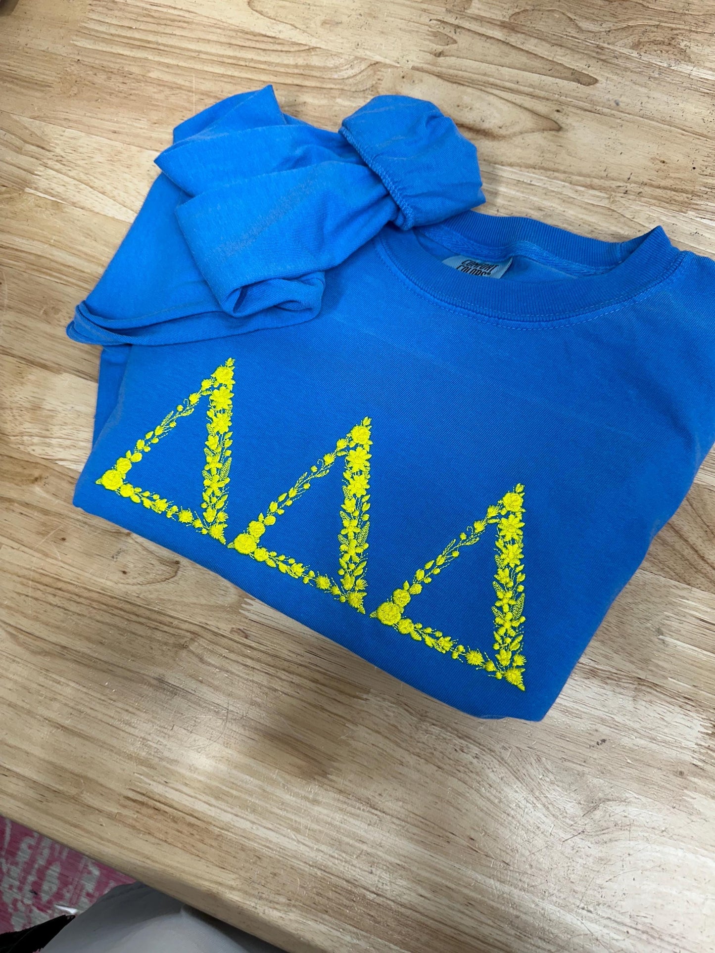 Embroidered Tri Delta long sleeve shirt - Delta Delta Delta wear - Sorority long sleeve - Big/Little Gift - Sorority Greek Licensed Merch