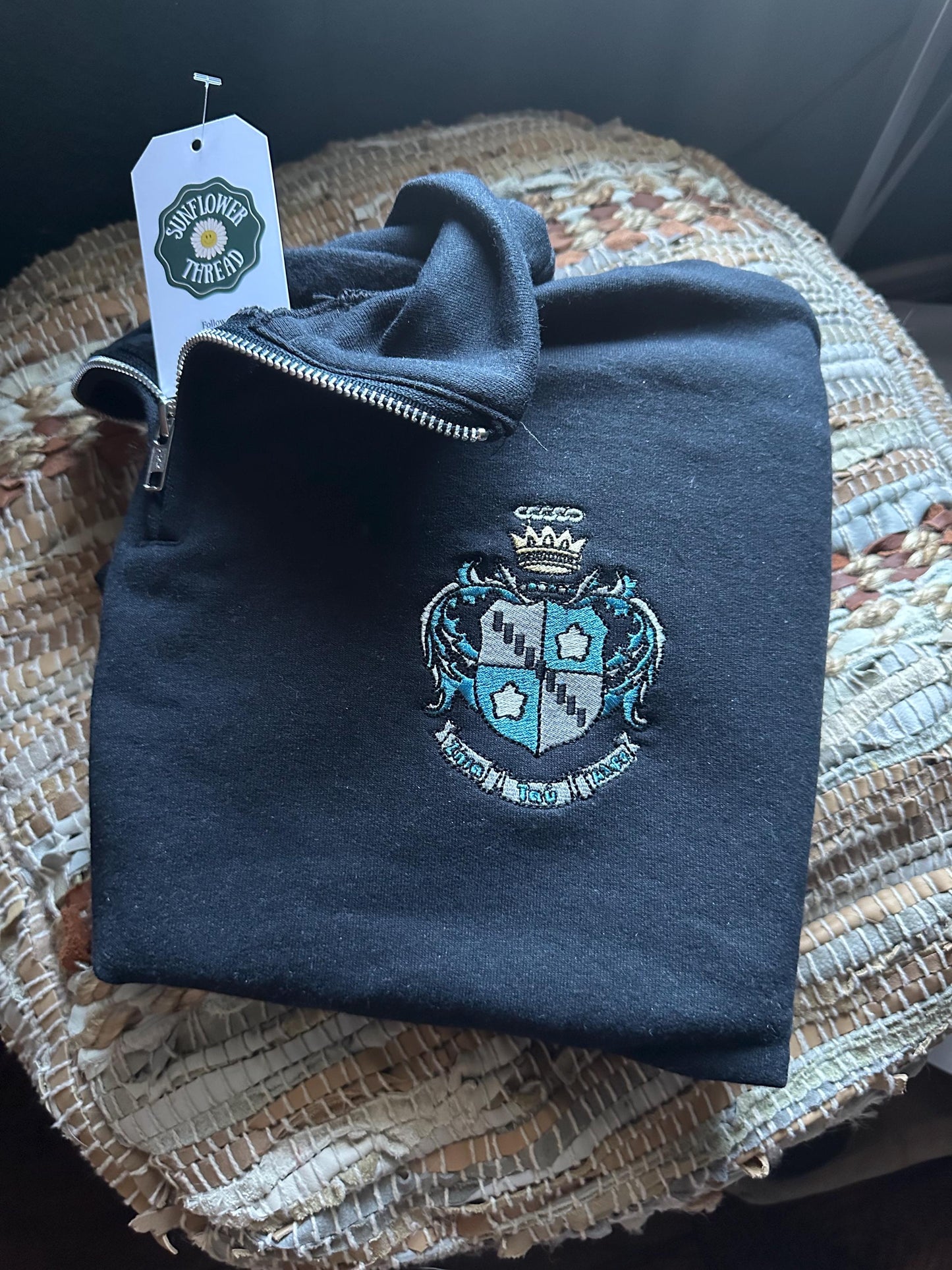 Embroidered Zeta Tau Alpha Crest sweatshirt - ZTA wear - Sorority Sweatshirt - Big/Little Gift - Sorority Greek Licensed Merch - ZTA Crest