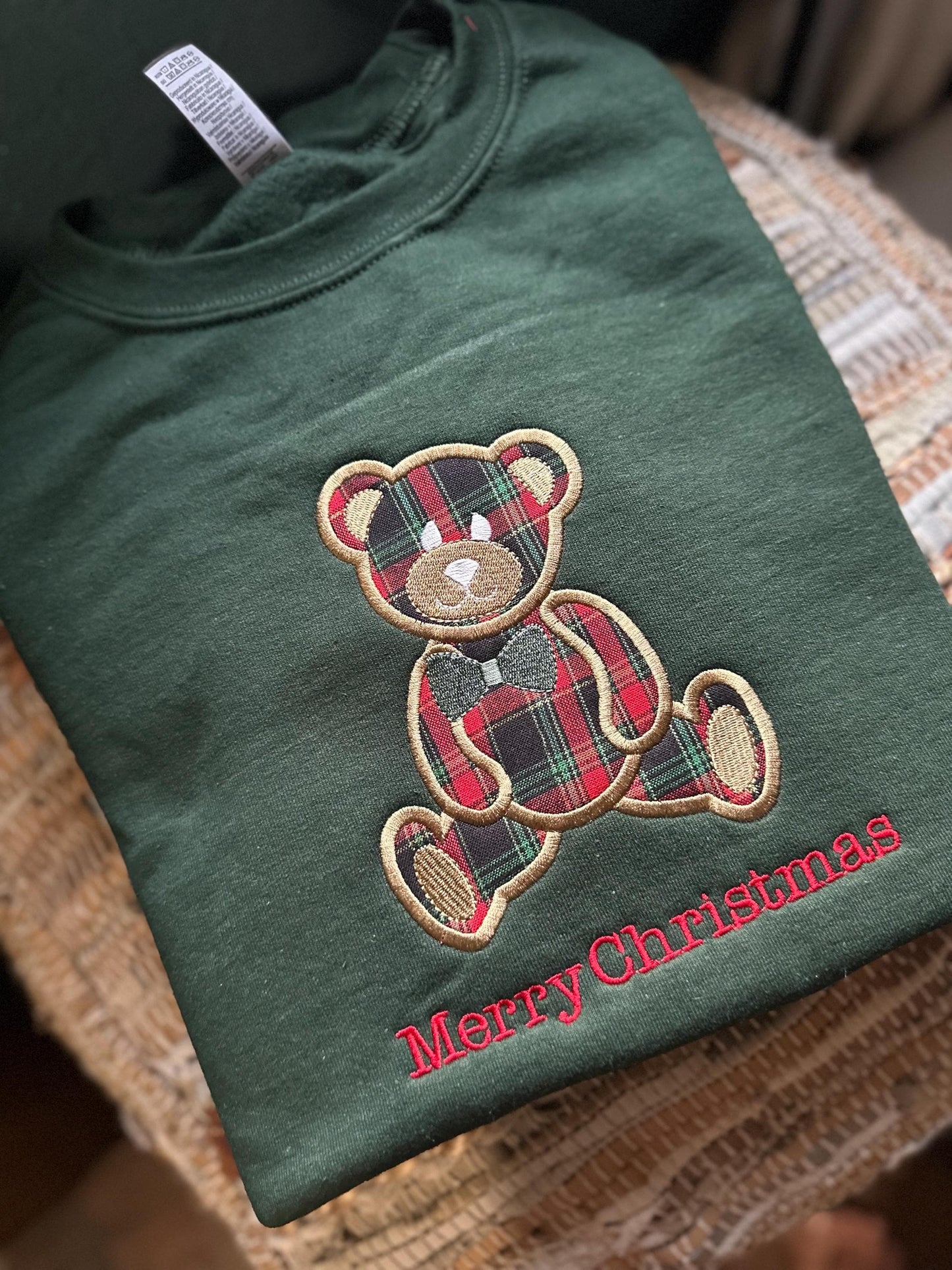 Embroidered Teddy Bear Cheistmas Sweatshirt - Christmas sweatshirt - 90s Christmas - 90s sweatshirt - Christmas party wear - ugly Christmas