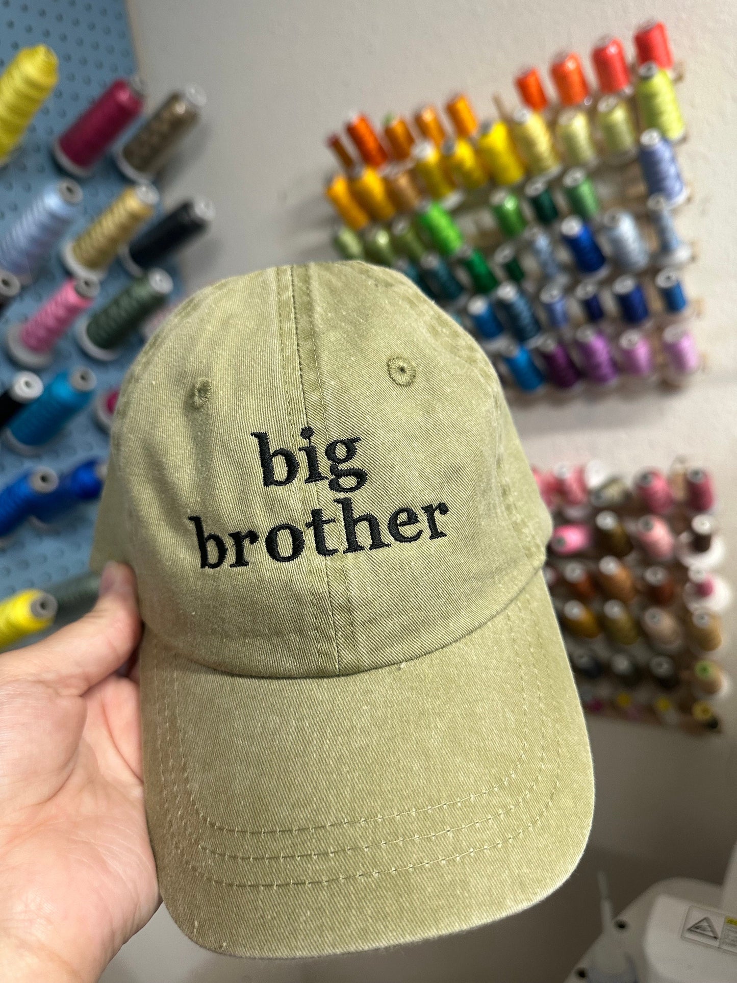 Big brother hat -boy baseball cap - pigment dyed baseball cap - toddler hat- embroidered big brother hat - pregnancy announcement hat