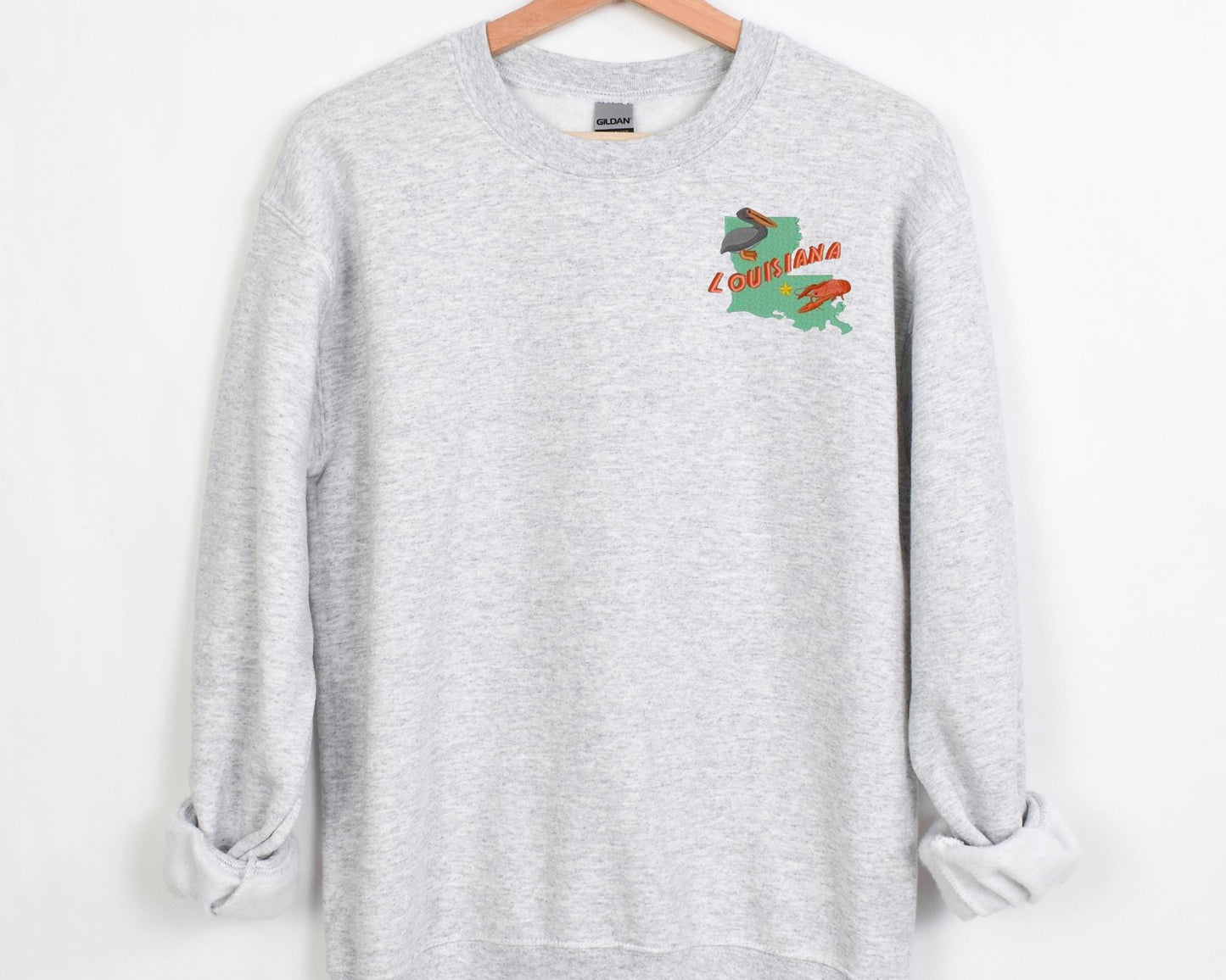 Custom Embroidered Crawfish Sweatshirt, Embroidered Louisiana Sweatshirt, Crawfish Season, Crawfish Cookout, Crawdaddy, Crawfish Crewneck