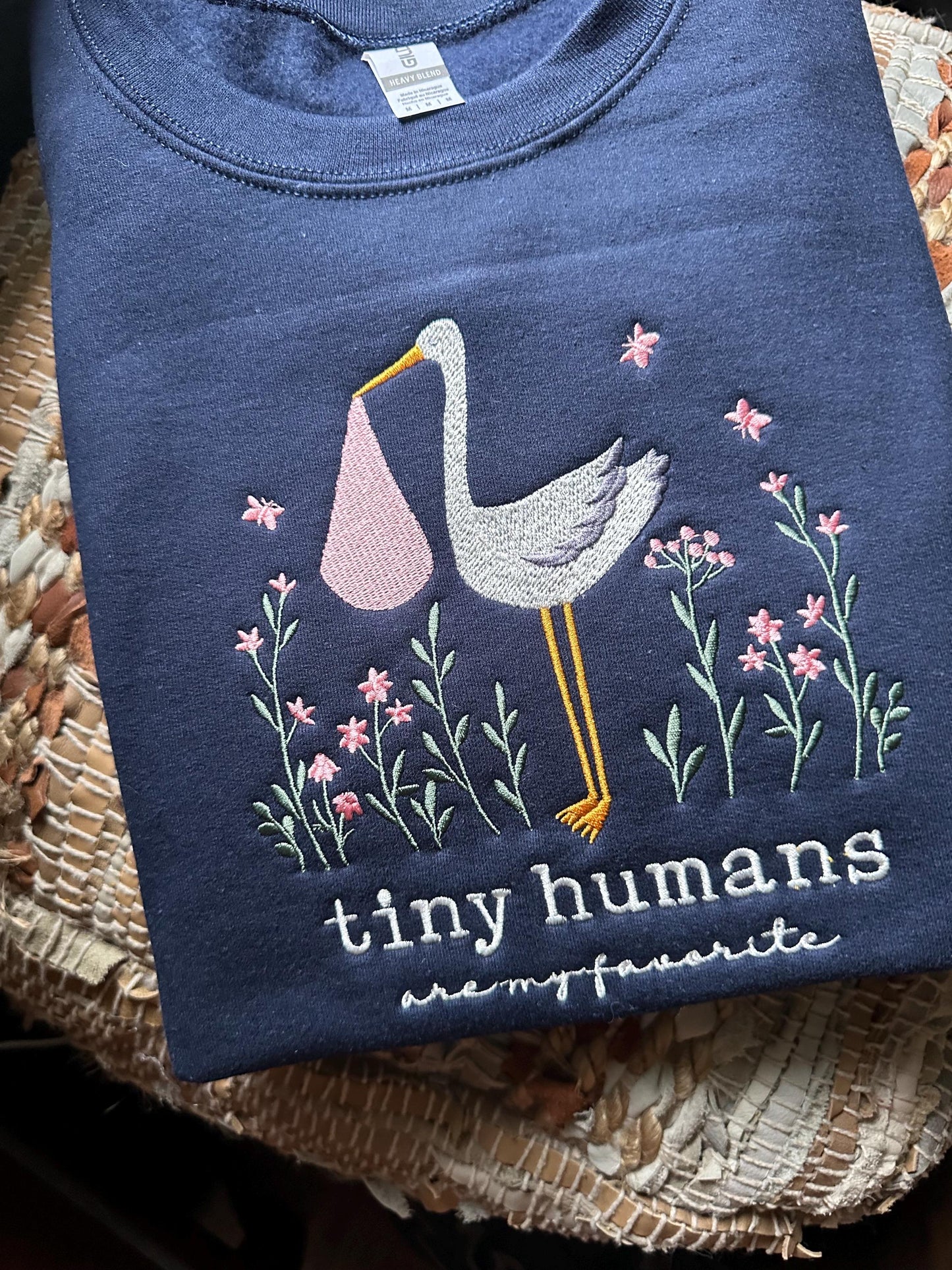 Embroidered Stork NICU nurse sweatshirt - Baby nurse sweatshirt - mother baby nurse crewneck - nursery nurse gift