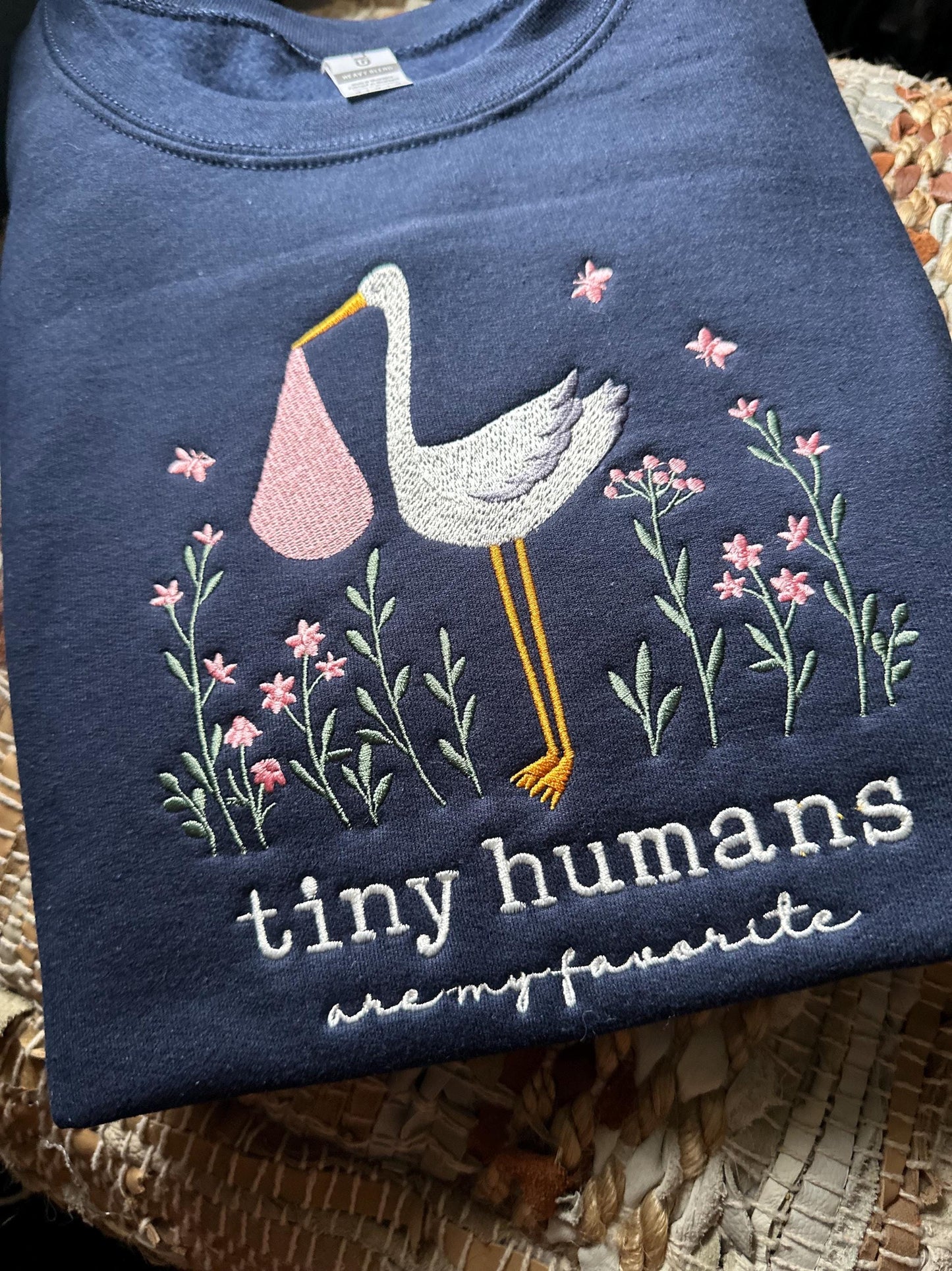 Embroidered Stork NICU nurse sweatshirt - Baby nurse sweatshirt - mother baby nurse crewneck - nursery nurse gift