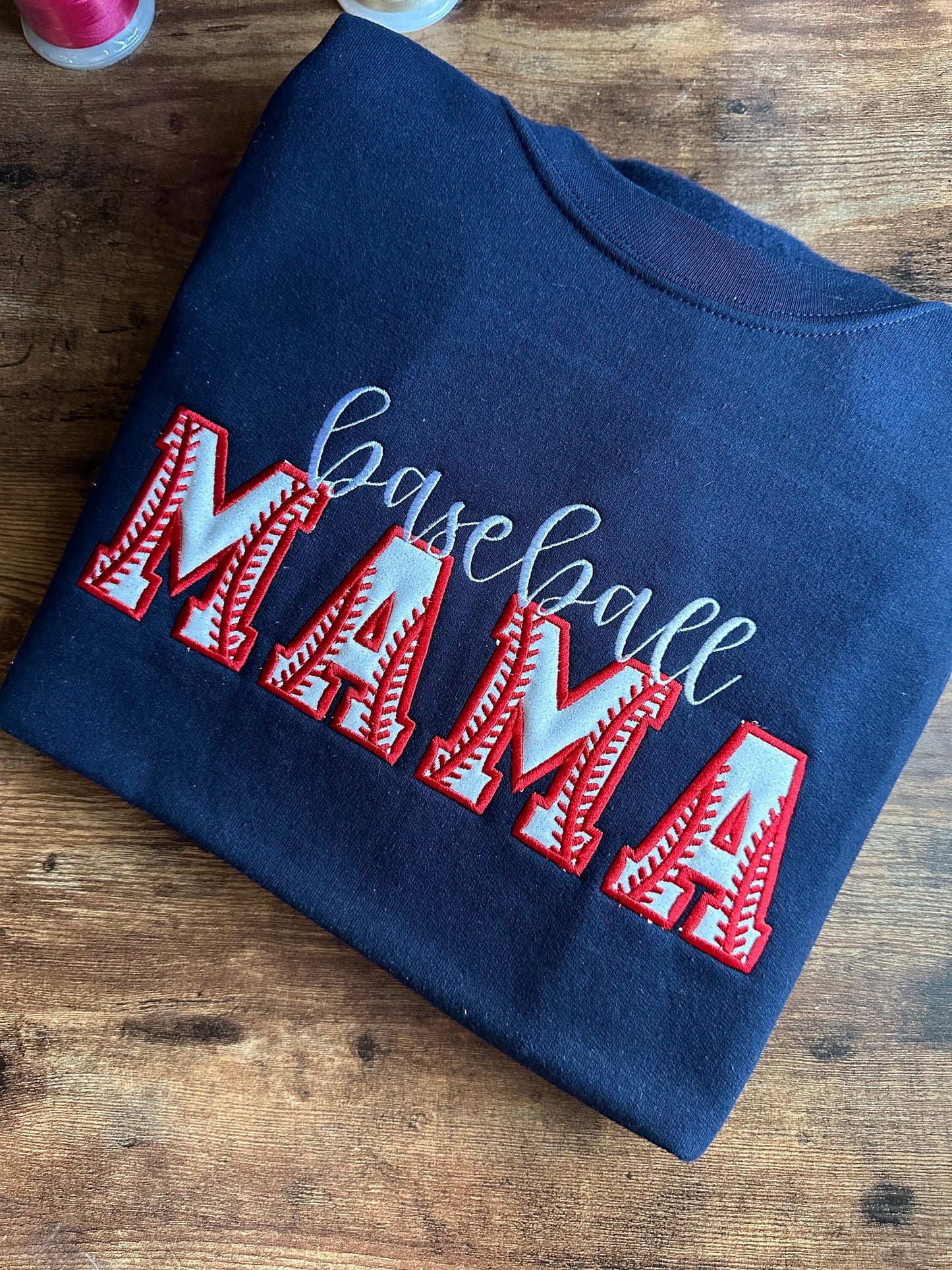Custom Embroidered Baseball Sweatshirt - Personalized Baseball Mom long sleeve - Baseball mama with glitter vinyl- TBALL mom shirt