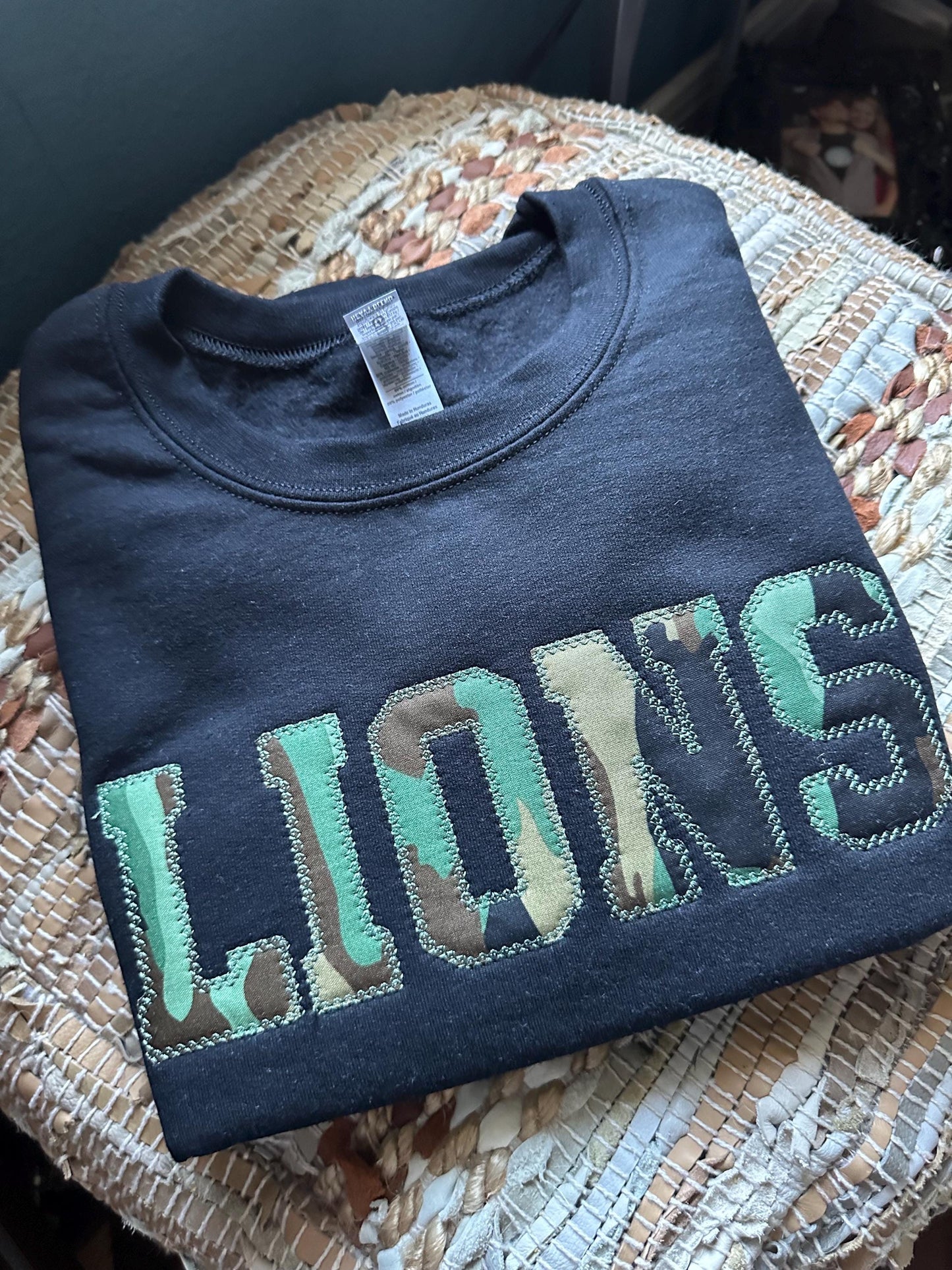 Embroidered Personalized Sweatshirt - MAMA camo appliqué Sweatshirt - AUNT camo sweatshirt - Grandma sweatshirt