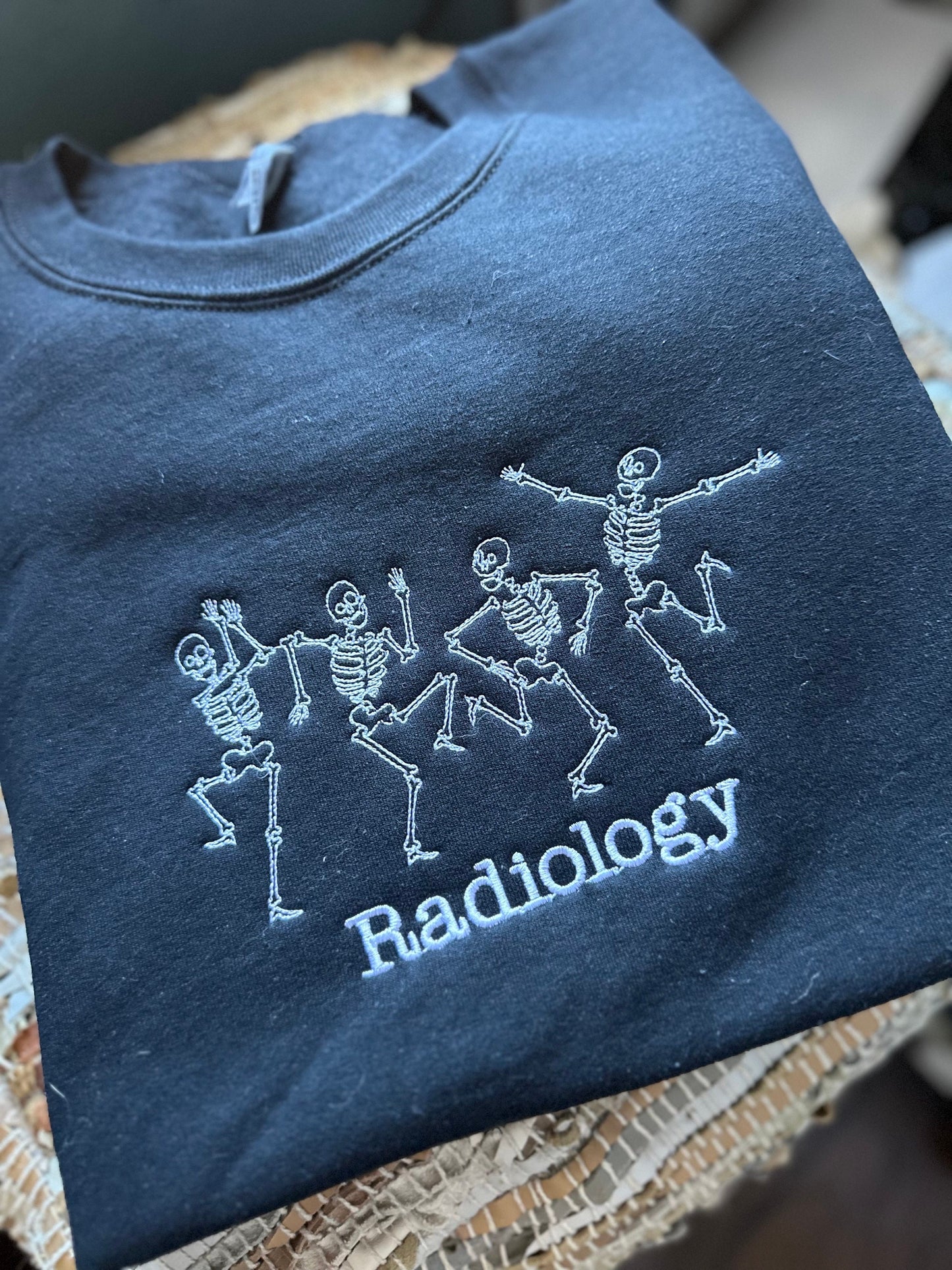 Custom Embroidered radiology sweatshirt rad tech jacket, radiology pullover, personalized xray tech pullover, radiology skeleton sweatshirt