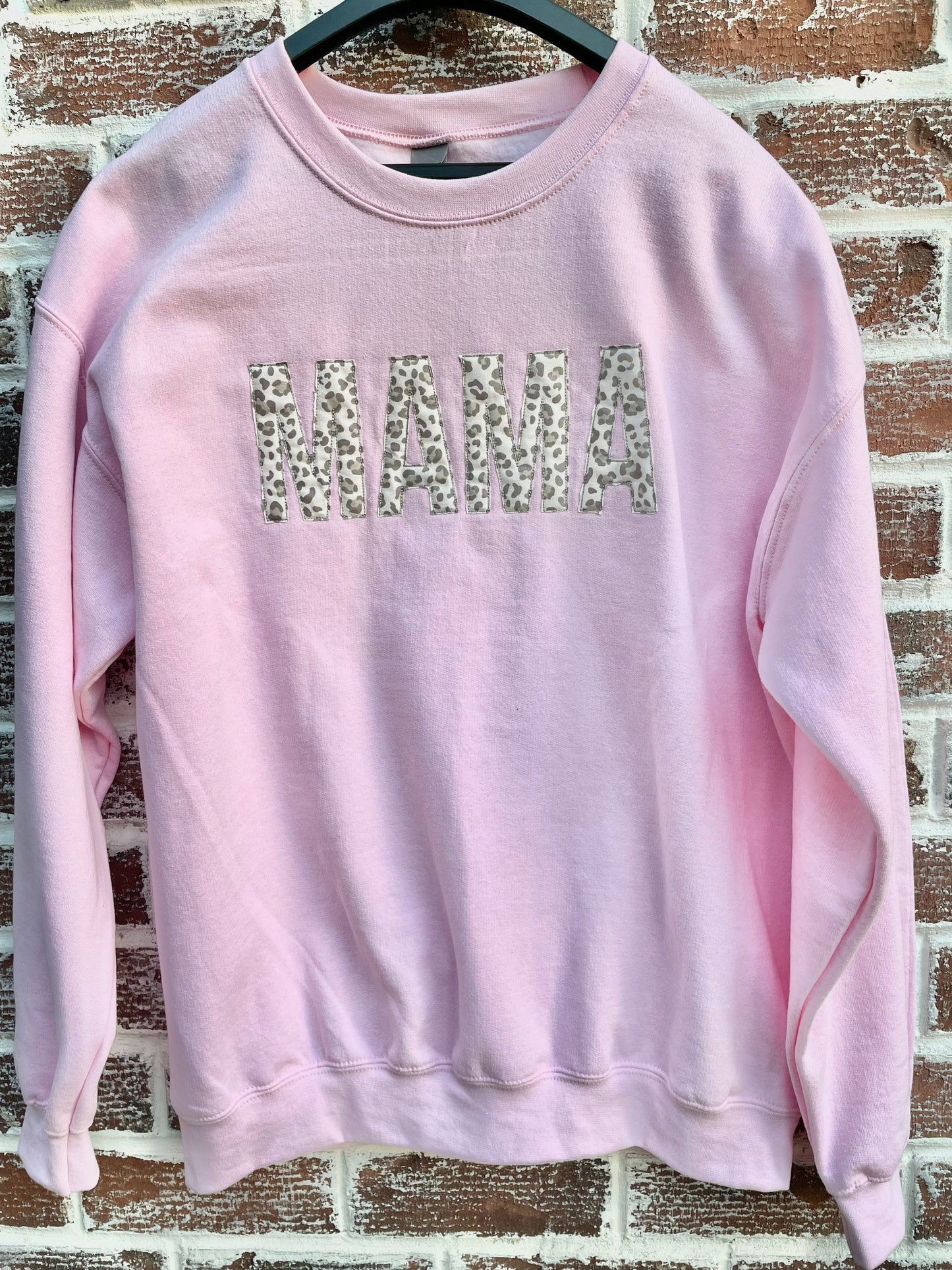 Embroidered Personalized Sweatshirt - MAMA appliqué leopard Sweatshirt - Mom sweatshirt