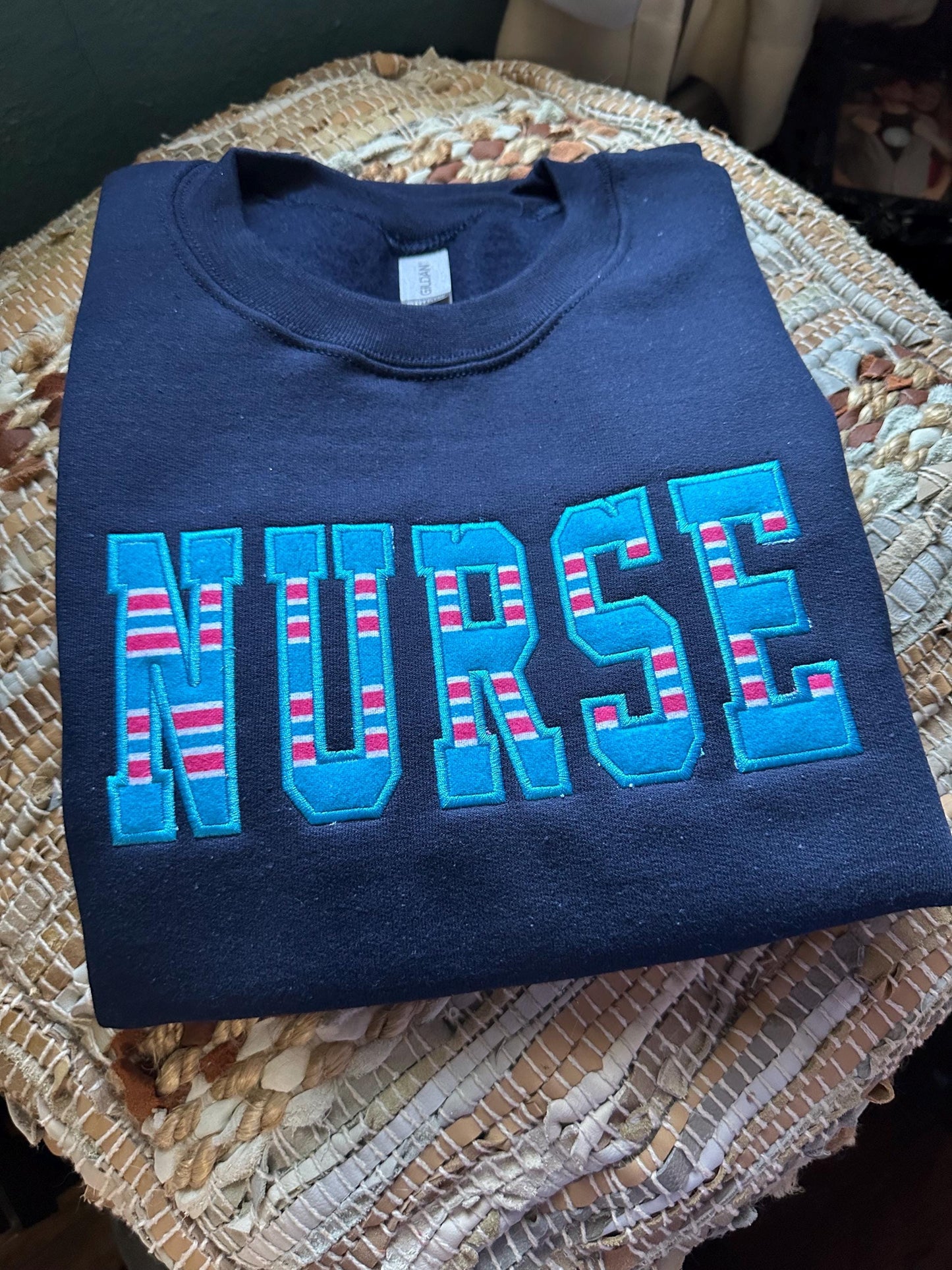 Embroidered hospital blanket nurse sweatshirt - Appliqué nurse sweatshirt - personalize nurse crewneck - personalized nurse gift