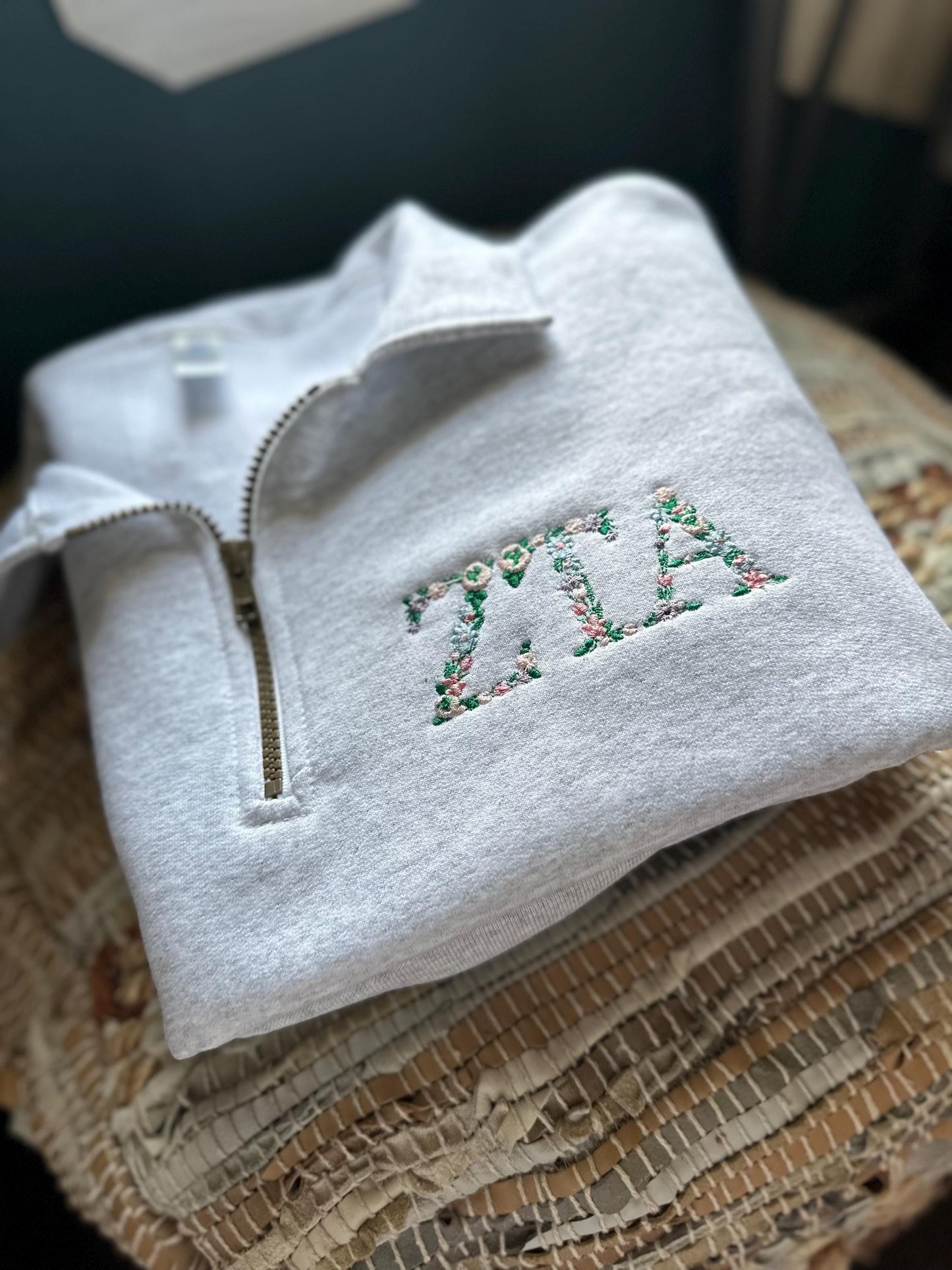 Embroidered Zeta Tau Alpha Crest sweatshirt - ZTA wear - Sorority Sweatshirt - Big/Little Gift - Sorority Greek Licensed Merch - ZTA Crest