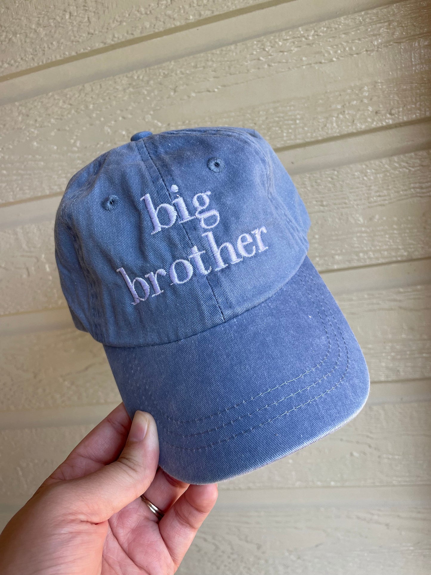 Big brother hat -boy baseball cap - pigment dyed baseball cap - toddler hat- embroidered big brother hat - pregnancy announcement hat