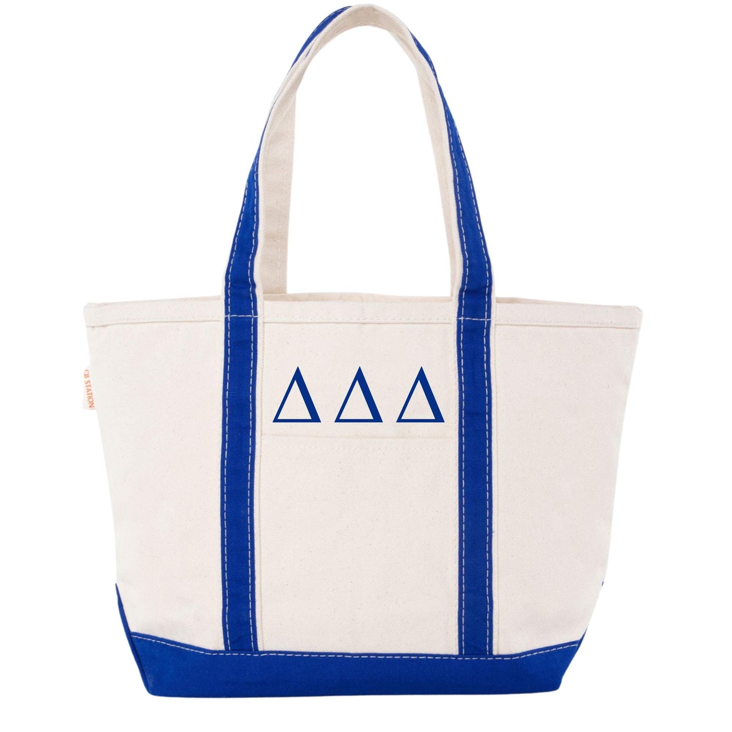 Embroidered Tri DeltaCanvas Bag - delta delta delta Tote Bag with Zipper - Sorority Gift - big/little gift