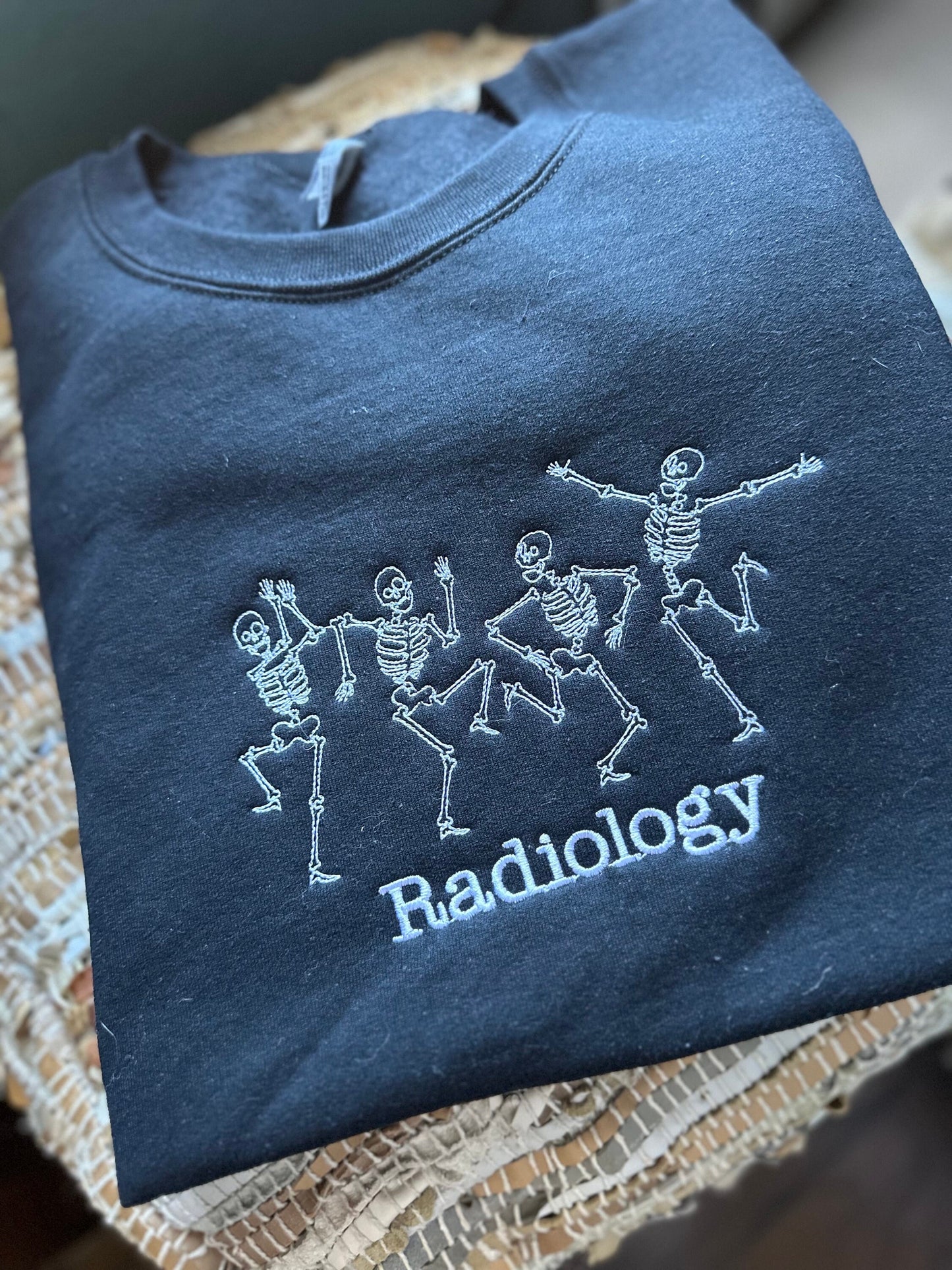 Custom Embroidered radiology sweatshirt rad tech jacket, radiology pullover, personalized xray tech pullover, radiology skeleton sweatshirt