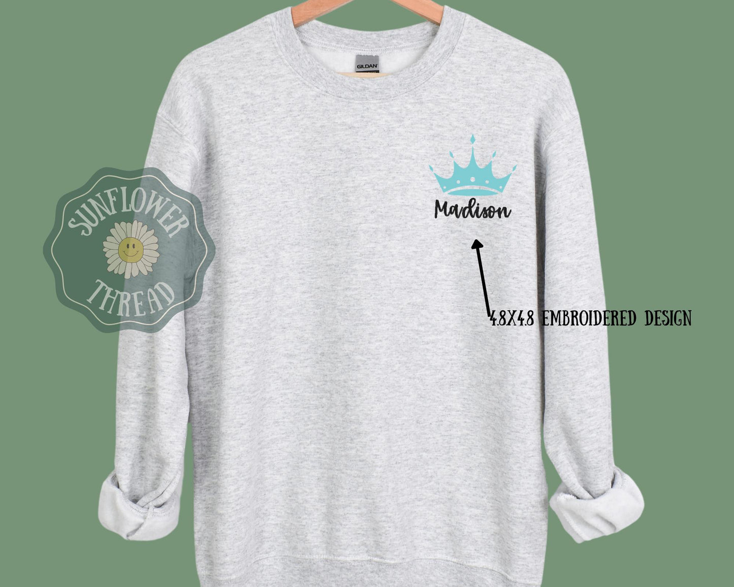 Embroidered Zeta Tau Alpha 5 point crown sweatshirt - ZTA wear - Sorority Sweatshirt - Big/Little Gift - Sorority Greek Licensed Merch