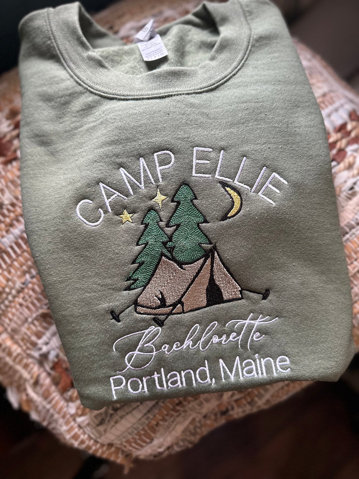 Embroidered Camp Bride sweatshirt - custom Camp Bachlorette sweatshirt - Bride gift - Camping bachlorette - wedding party sweatshirt