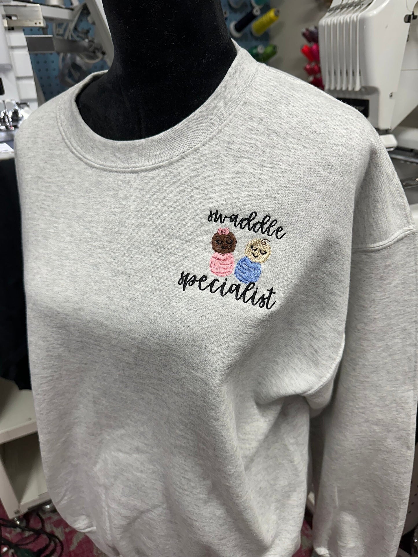 Embroidered nurse sweatshirt post partum pullover mother baby nurse appreciation personalized quarter nicu nurse swaddle specialist