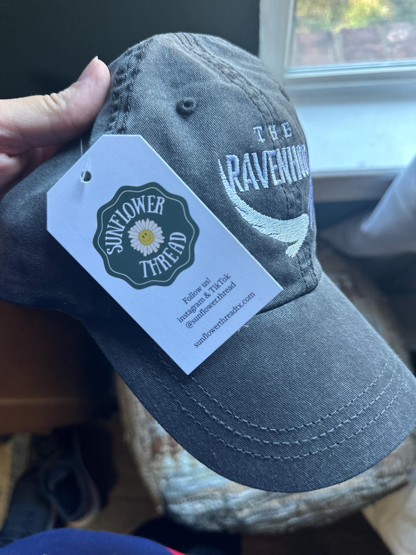 Embroidered Ravenhood Series hat- pigment dyed baseball hat - book hat - bookish - reader gift - Officially Licensed Ravenhood Merch