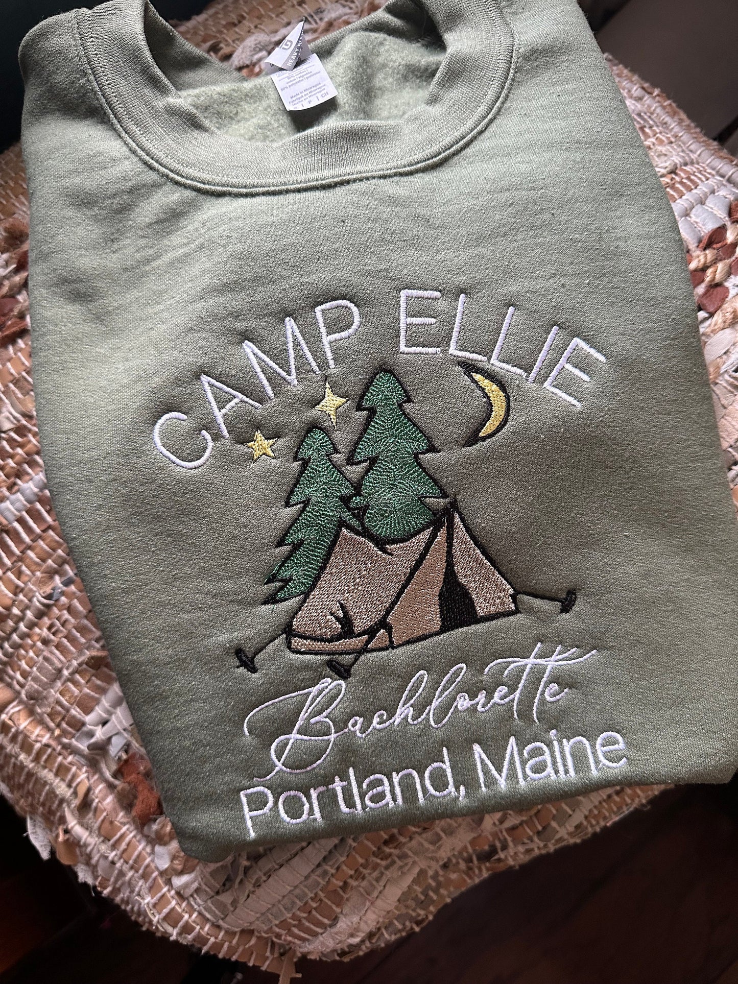 Embroidered Camp Bride sweatshirt - custom Camp Bachlorette sweatshirt - Bride gift - Camping bachlorette - wedding party sweatshirt