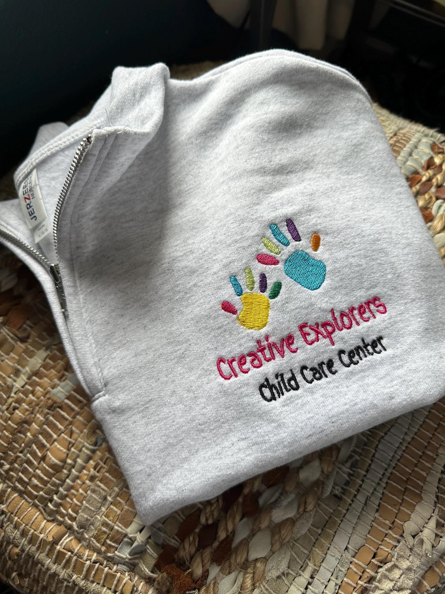 Custom Embroidered Logo quartep zip - Small Business Jacket - Logo jacket - personalized quarter zip jacket - Logo Wear