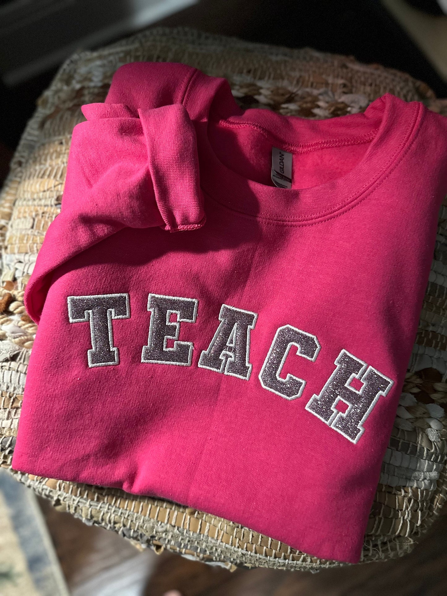Embroidered 90s Vibe Teacher Sweatshirt - Embroidered Teacher Sweatshirt - Teacher Gift - Student Teacher Sweatshirt - DayCare Sweatshirt