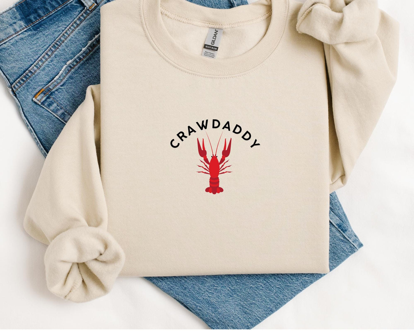 Custom Embroidered Crawfish Sweatshirt, Embroidered Louisiana Sweatshirt, Crawfish Season, Crawfish Cookout, Crawdaddy, Crawfish Crewneck