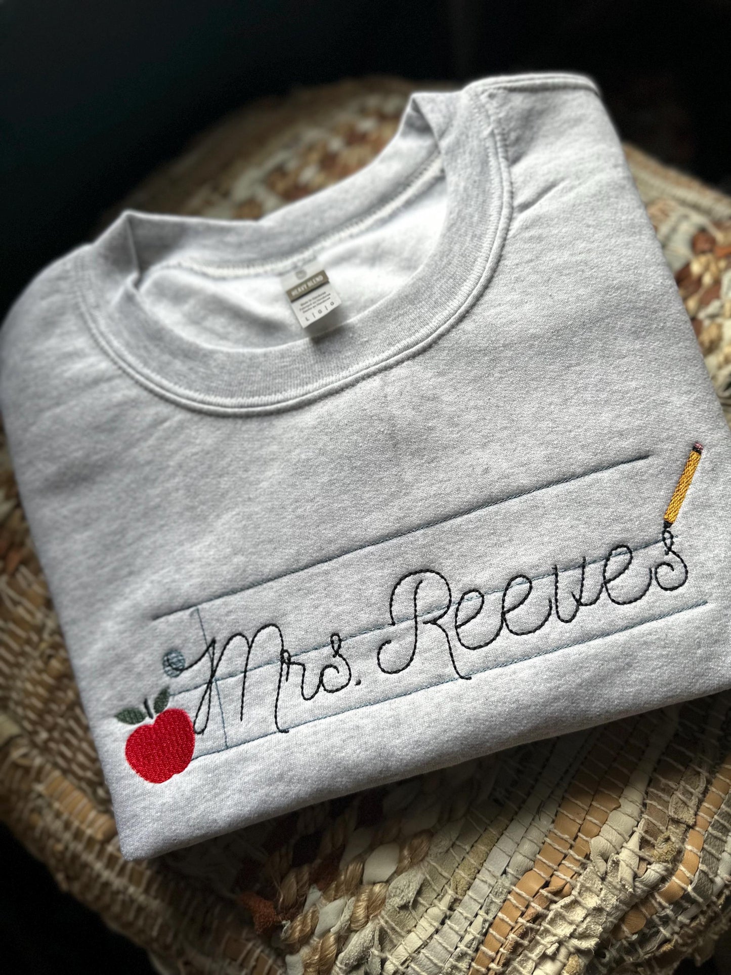 Embroidered 90s Vibe Teacher Sweatshirt - Embroidered Teacher Sweatshirt - Teacher Gift - Student Teacher Sweatshirt - DayCare Sweatshirt