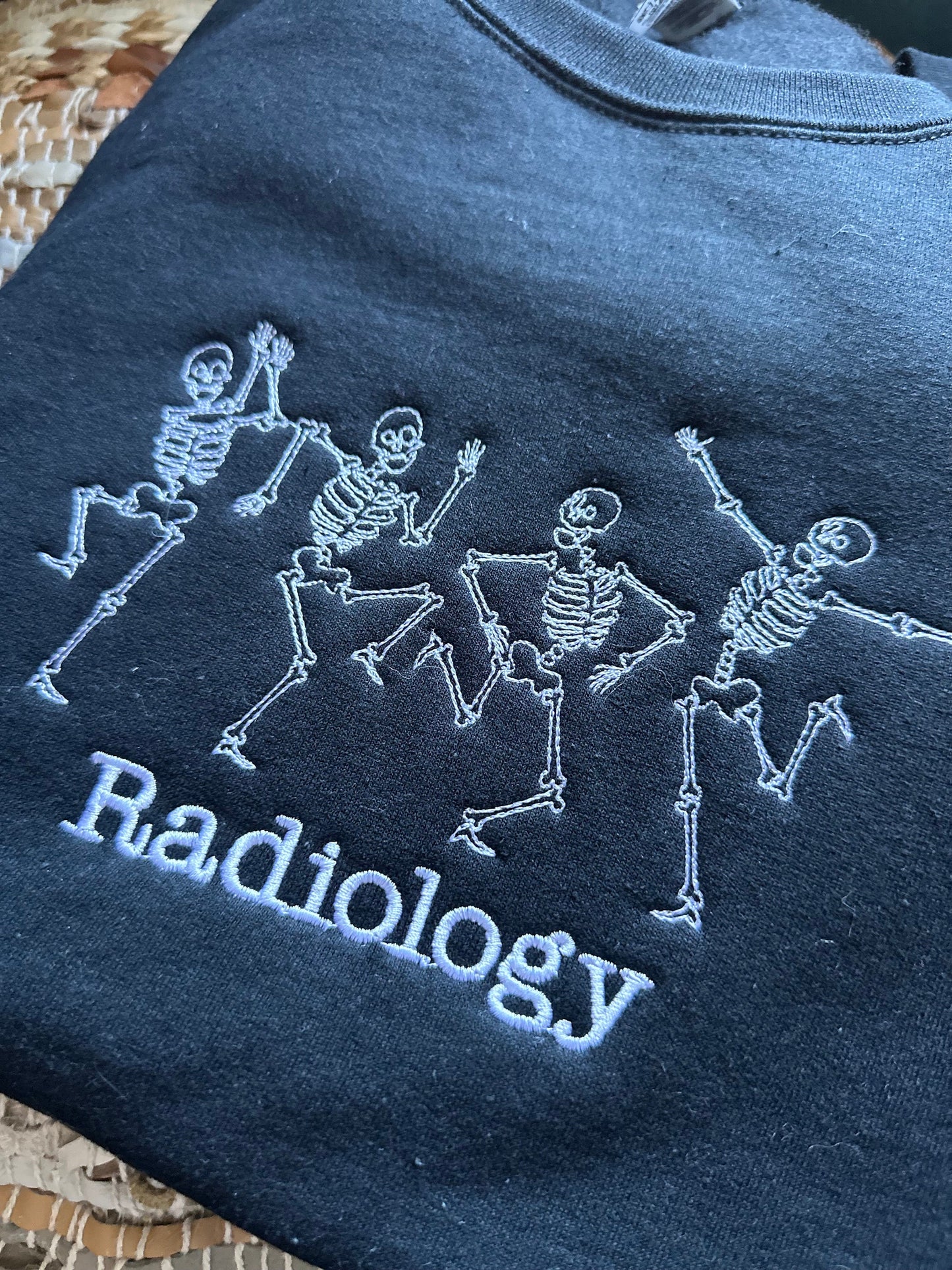Custom Embroidered radiology sweatshirt rad tech jacket, radiology pullover, personalized xray tech pullover, radiology skeleton sweatshirt