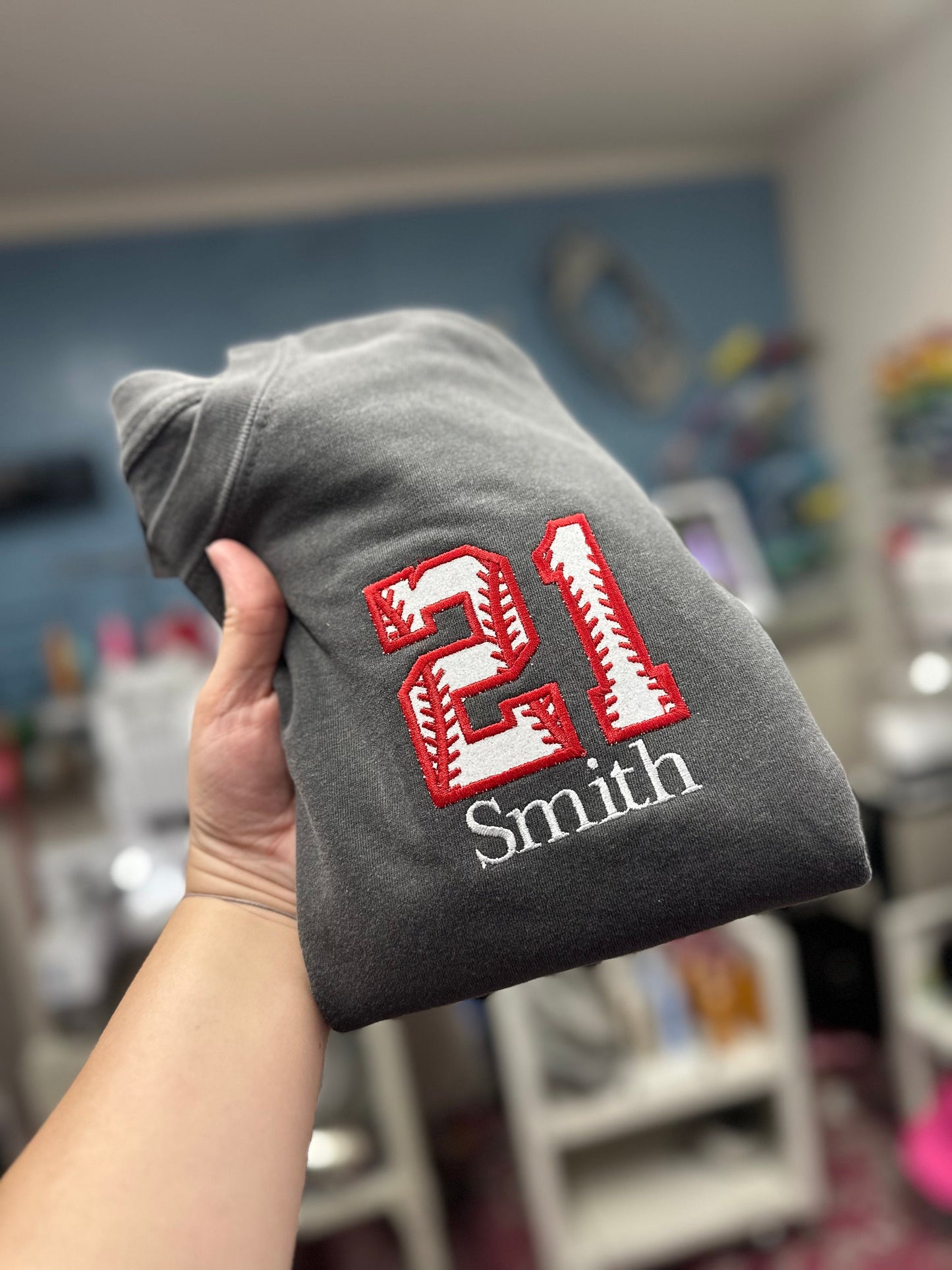 Custom Embroidered Baseball number Shirt - Personalized Baseball Mom Comfort Color - Baseball Shirt With Name and Number - TBALL mom shirt