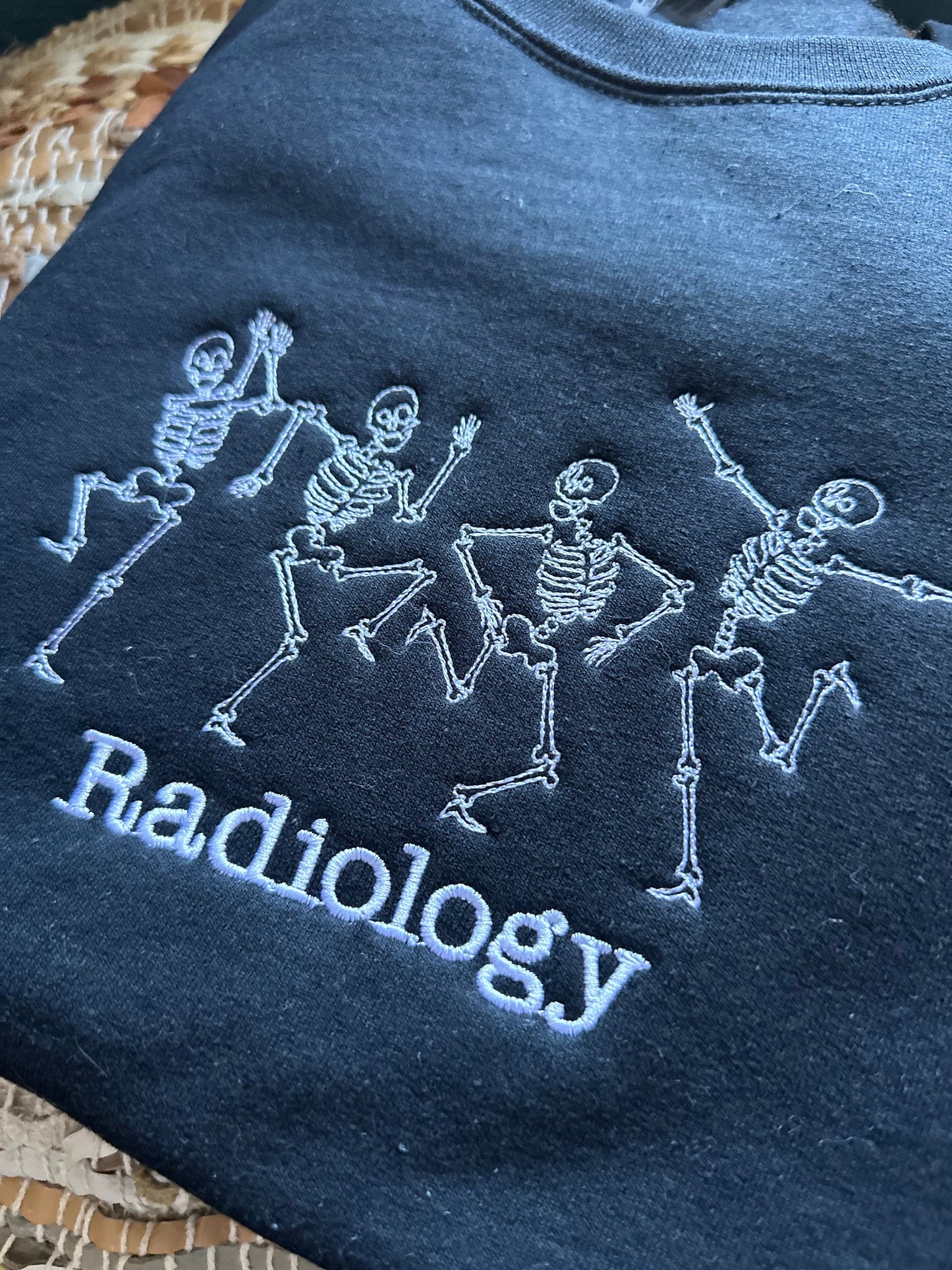 Custom Embroidered radiology sweatshirt rad tech jacket, radiology pullover, personalized xray tech pullover, radiology skeleton sweatshirt