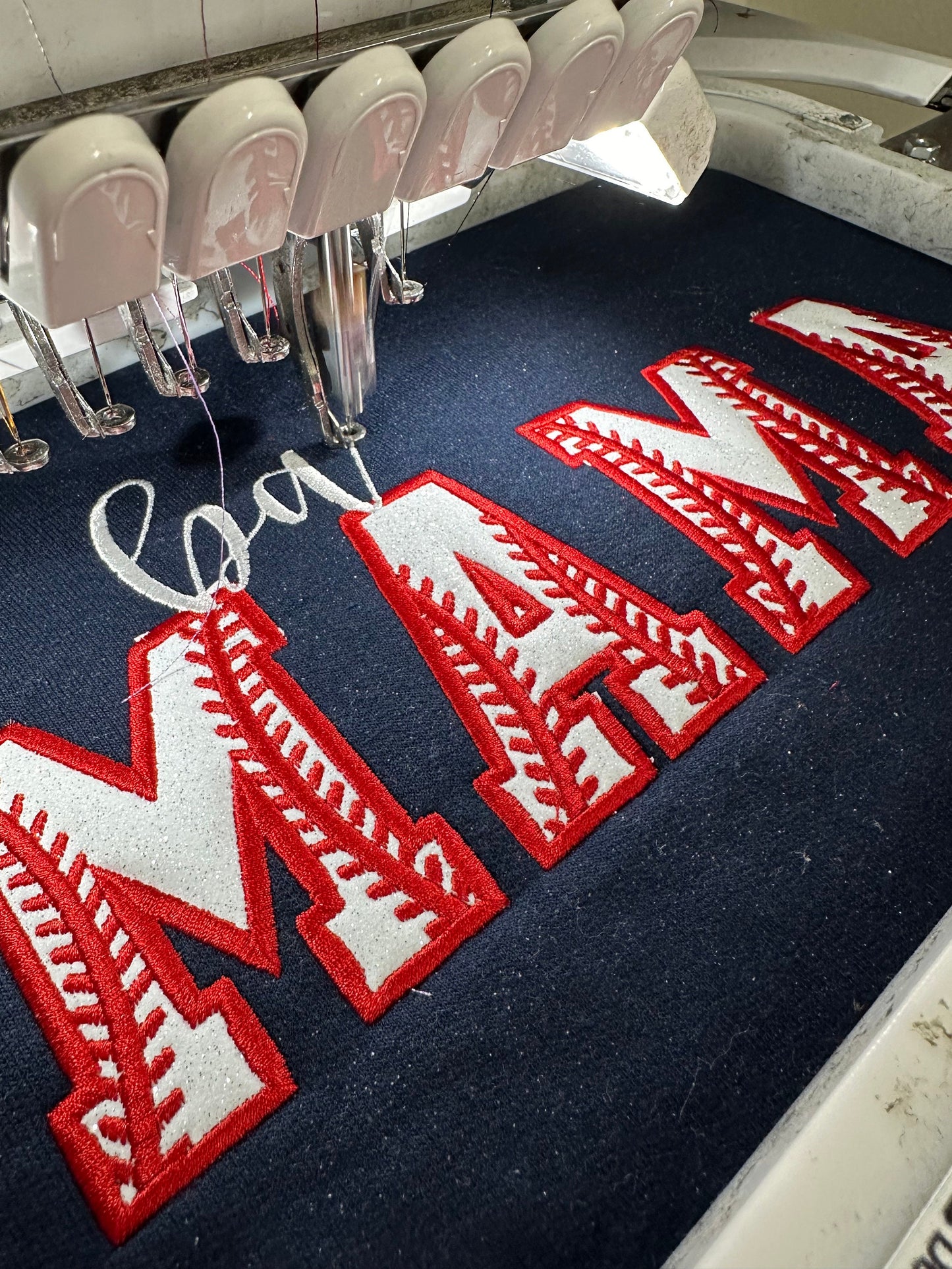 Custom Embroidered Baseball Sweatshirt - Personalized Baseball Mom long sleeve - Baseball mama with glitter vinyl- TBALL mom shirt