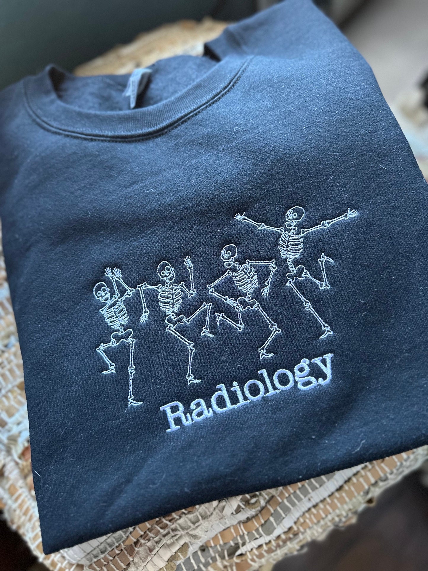 Custom Embroidered radiology sweatshirt rad tech jacket, radiology pullover, personalized xray tech pullover, radiology skeleton sweatshirt