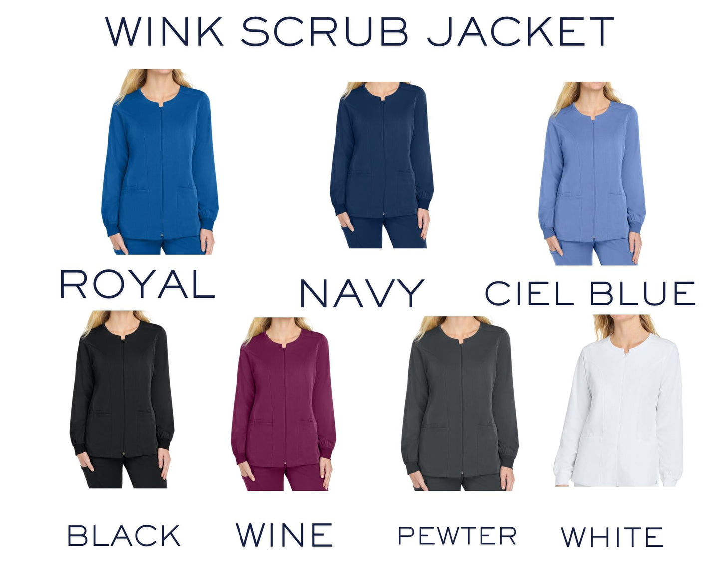 Custom Embroidered nurse Wink scrub jacket - Nurse Scrub Jacket- Personalized nurse jacket gift - New Grad Gift