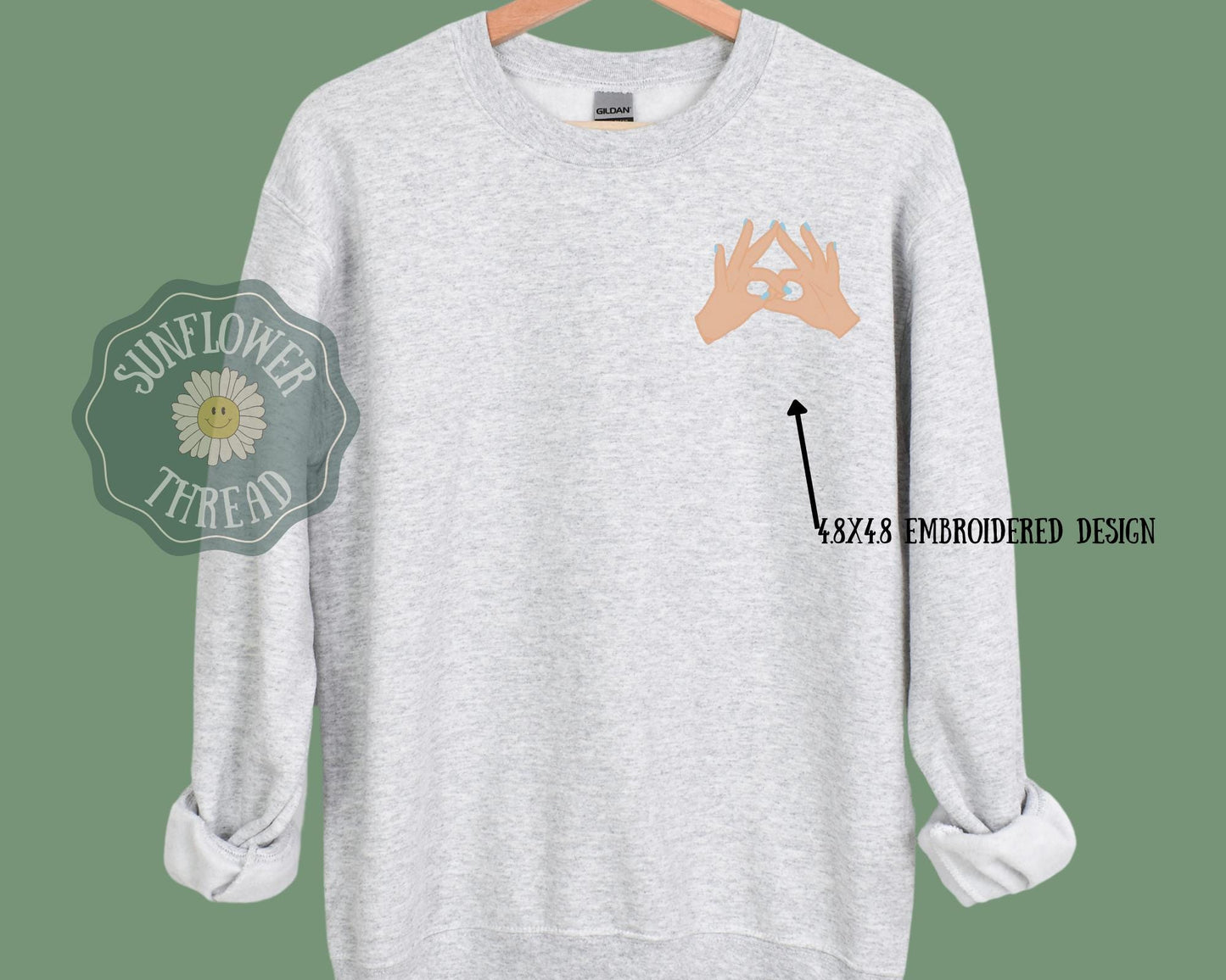 Embroidered Zeta Tau Alpha hand sign sweatshirt - ZTA wear - Sorority Sweatshirt - Big/Little Gift - Sorority Greek Licensed Merch - ZTA