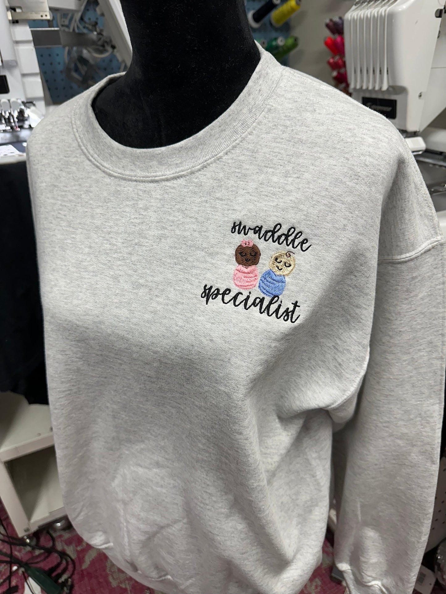 Embroidered nurse sweatshirt post partum pullover mother baby nurse appreciation personalized quarter nicu nurse swaddle specialist