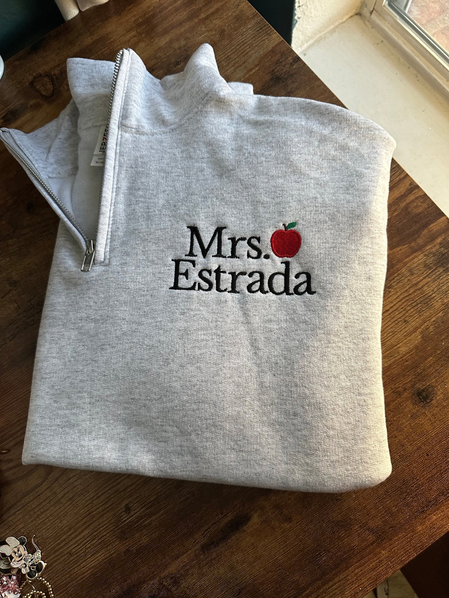 Custom Embroidered Teacher quarter zip teacher pullover teacher appreciation gifts personalized teacher quarter zip teacher zip up sweater