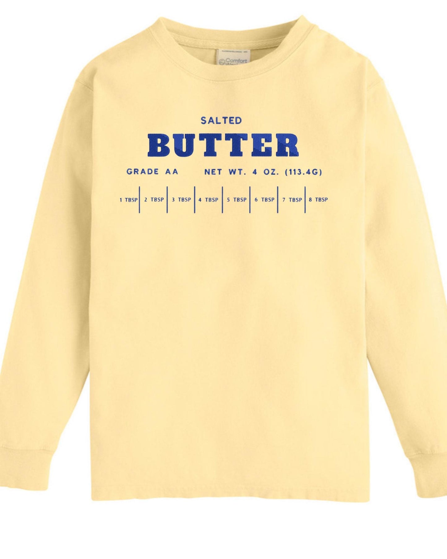 Embroidered Butter Yellow Sweatshirt - Bakers Sweatshirt - Butter Lover sweatshirt - Bakers gift - Foodie Sweatshirt - Food Sweatshirt